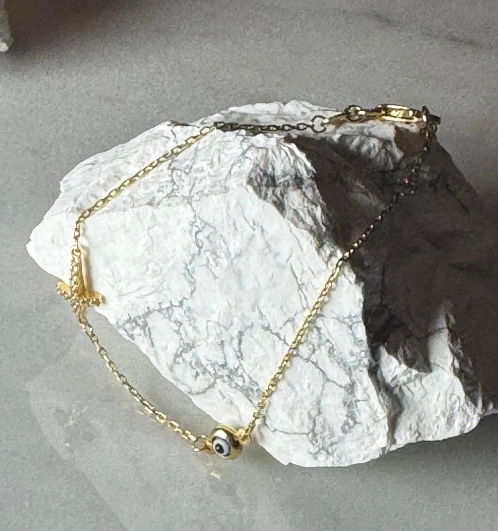 Bracelet 18k  Cross & Eye