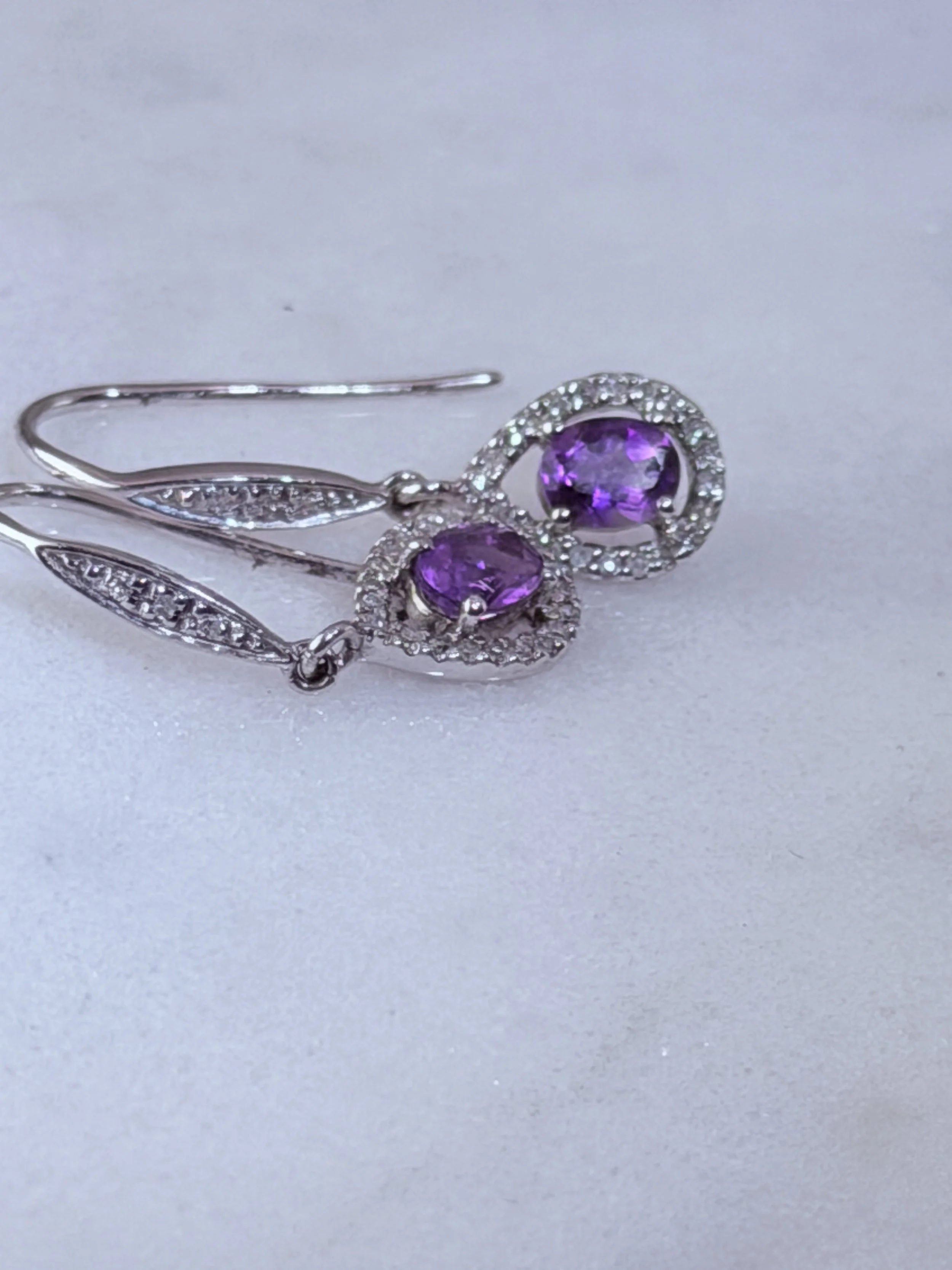earring purple 10k48 round single natural diamonds $820 #719.JPG