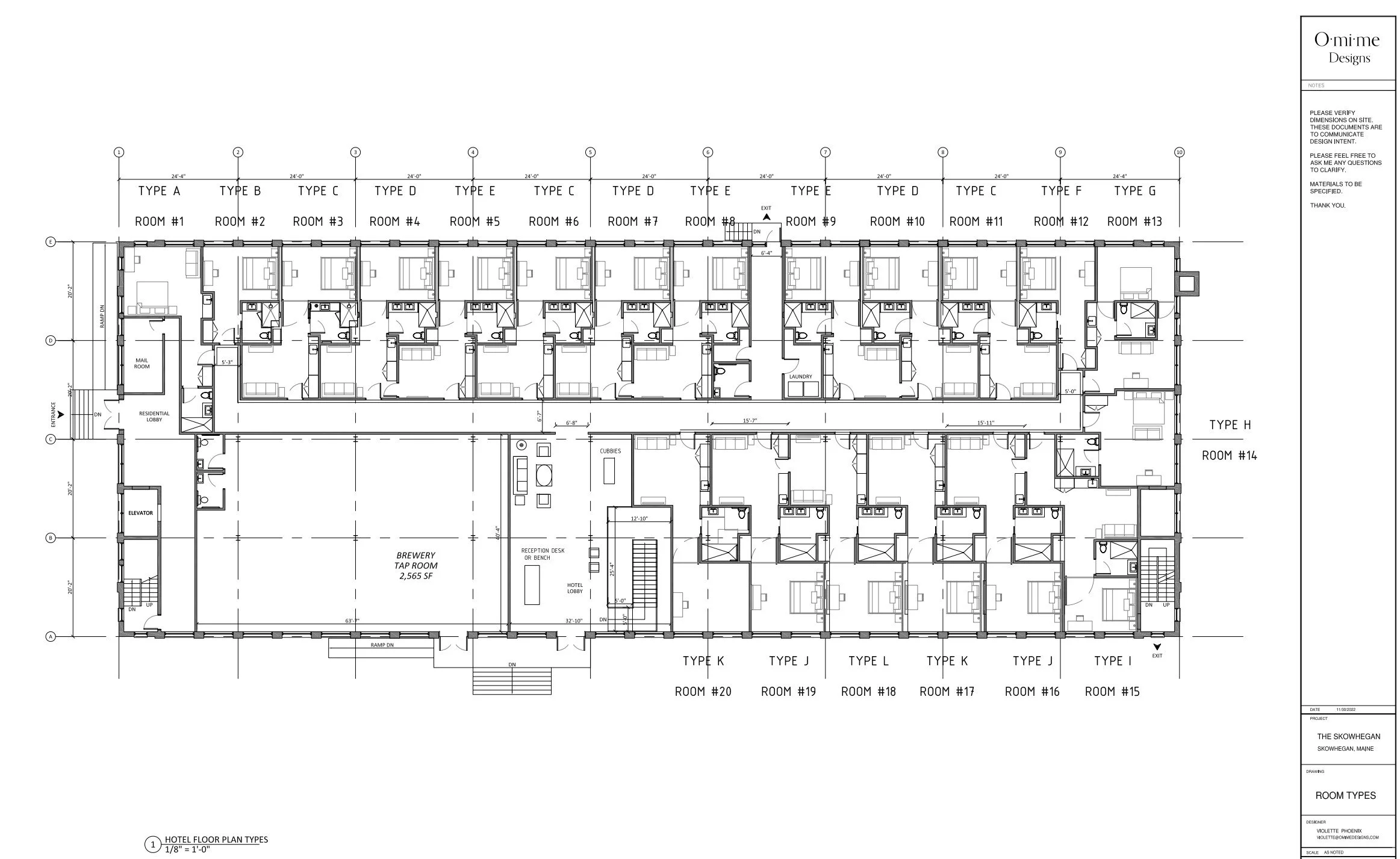 Violette's Floor Plan of hotel rooms