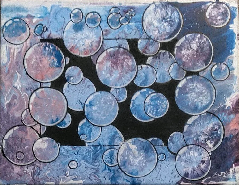 Blue & Pink Framed Bubbles