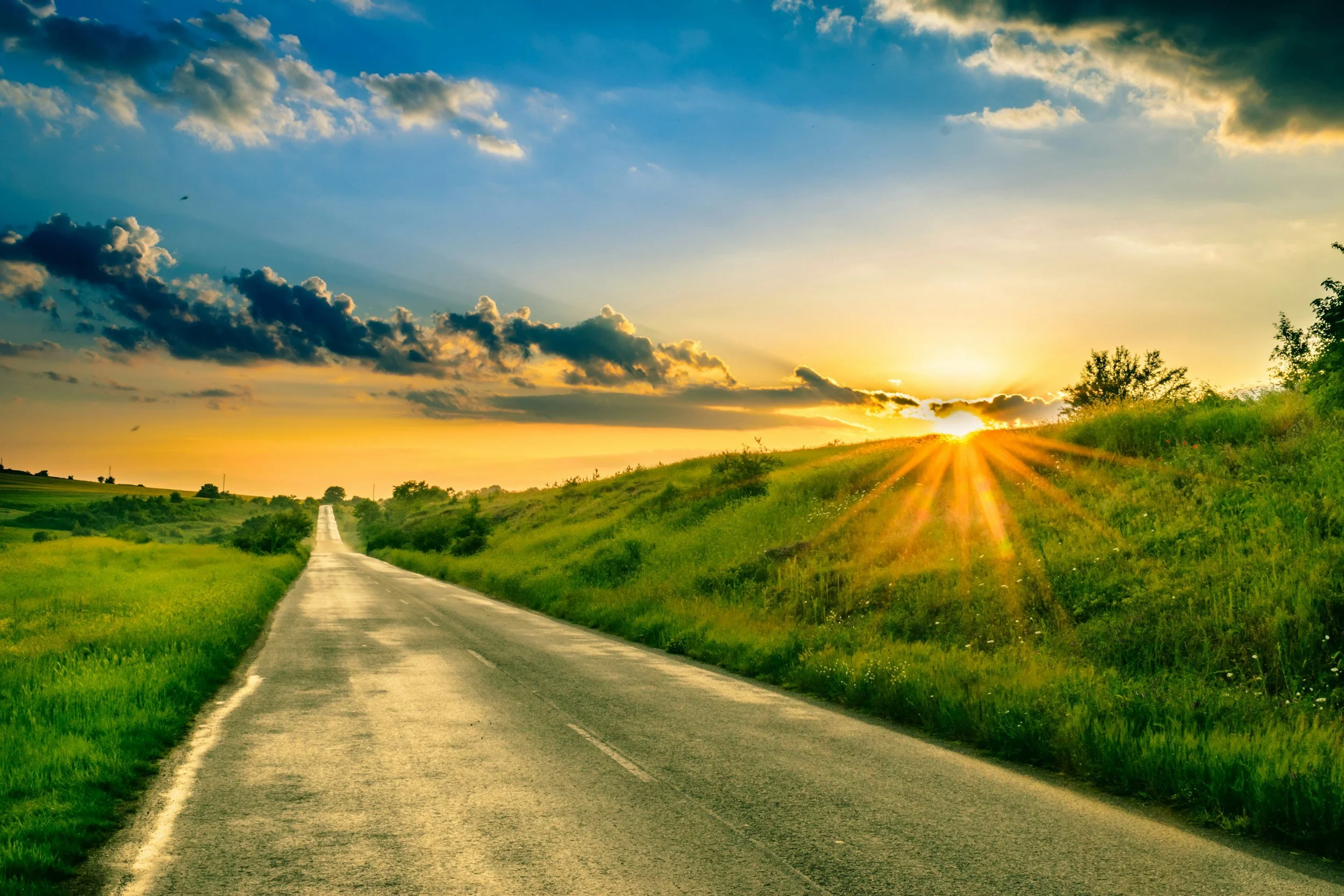 Road leading toward a sunrise representing hope, direction, and support through life transitions therapy in Minnesota