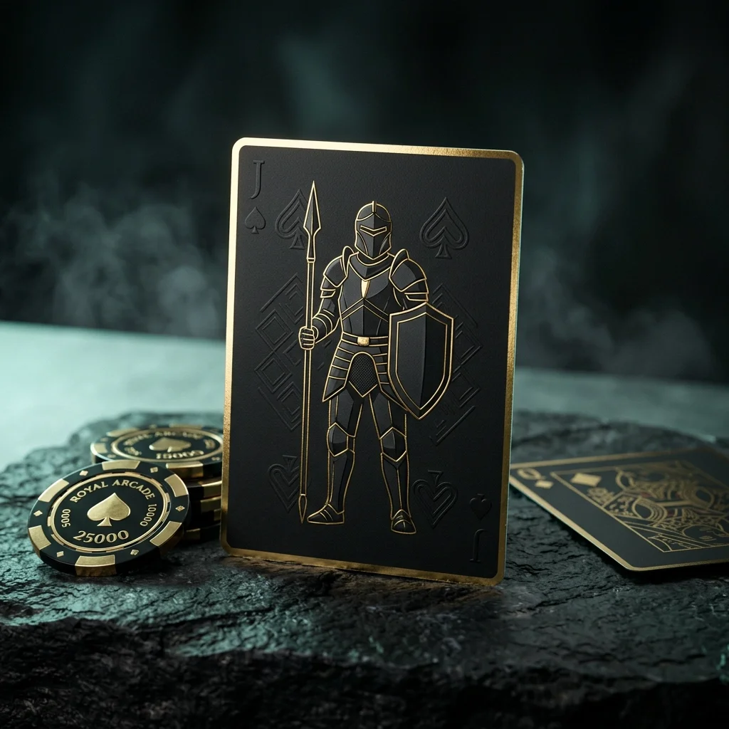 Poker Switch Bar Spade Knight Rush flavor with luxury black and gold Jack of Spades and poker chips.