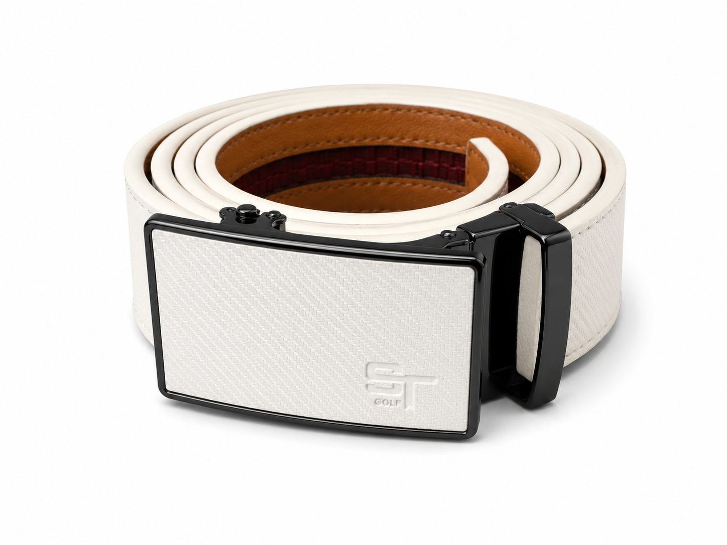 ST White Leather Belt