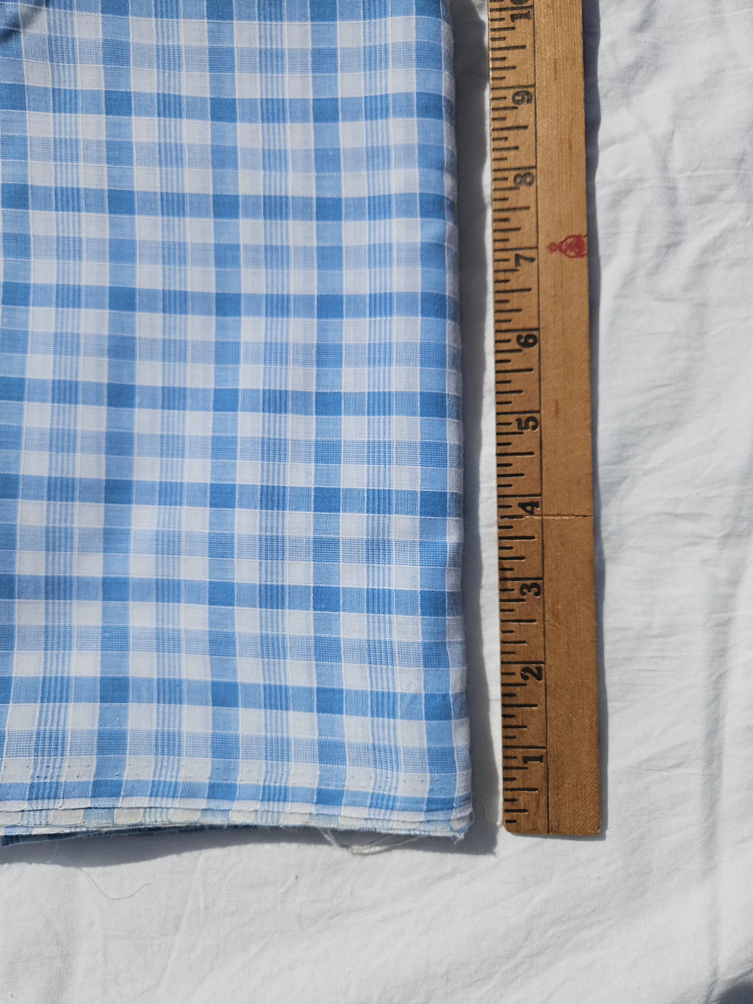 Blue Gingham Fabric By the Yard