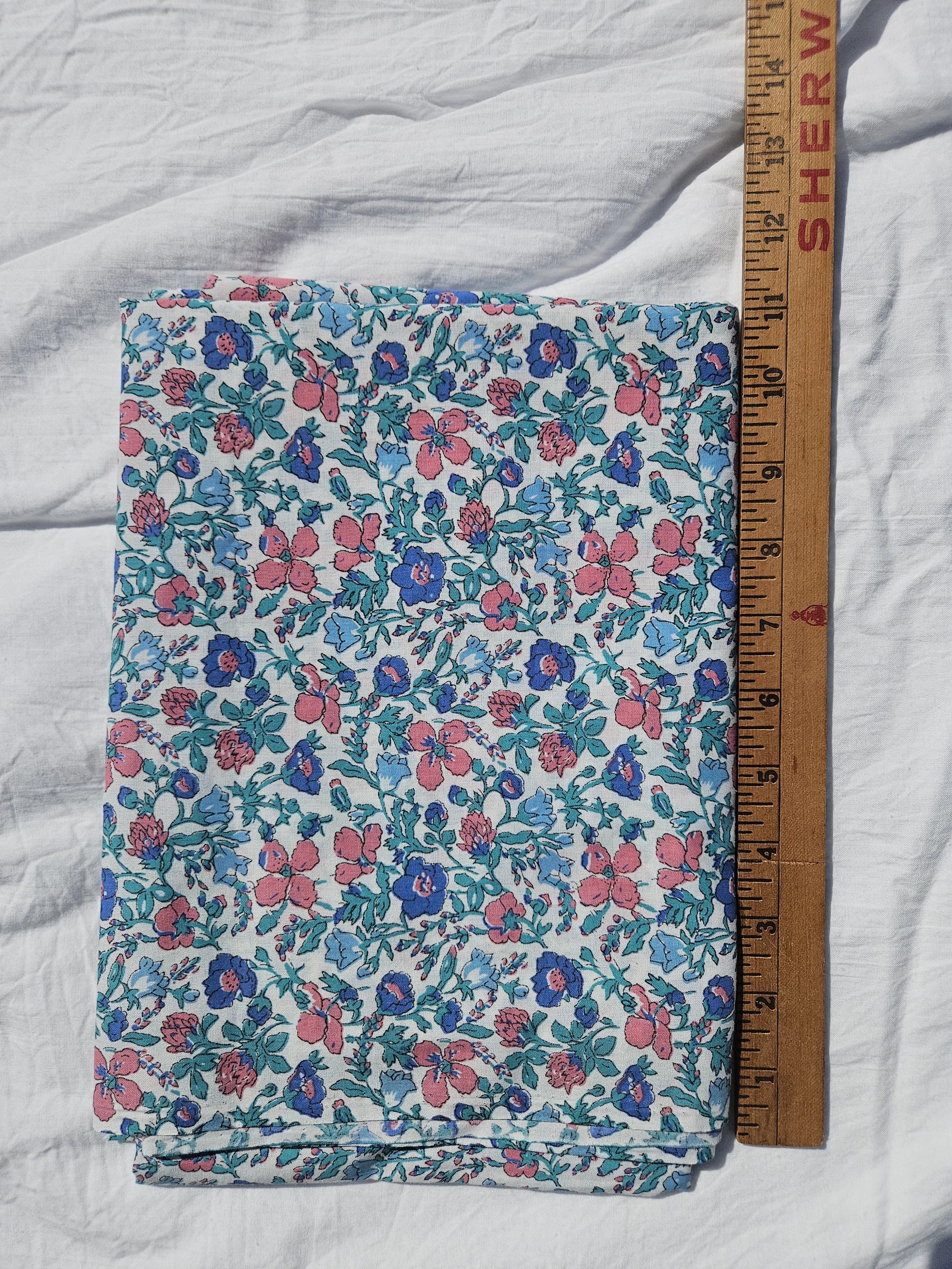 Vintage 80s Floral Fabric by the Yard
