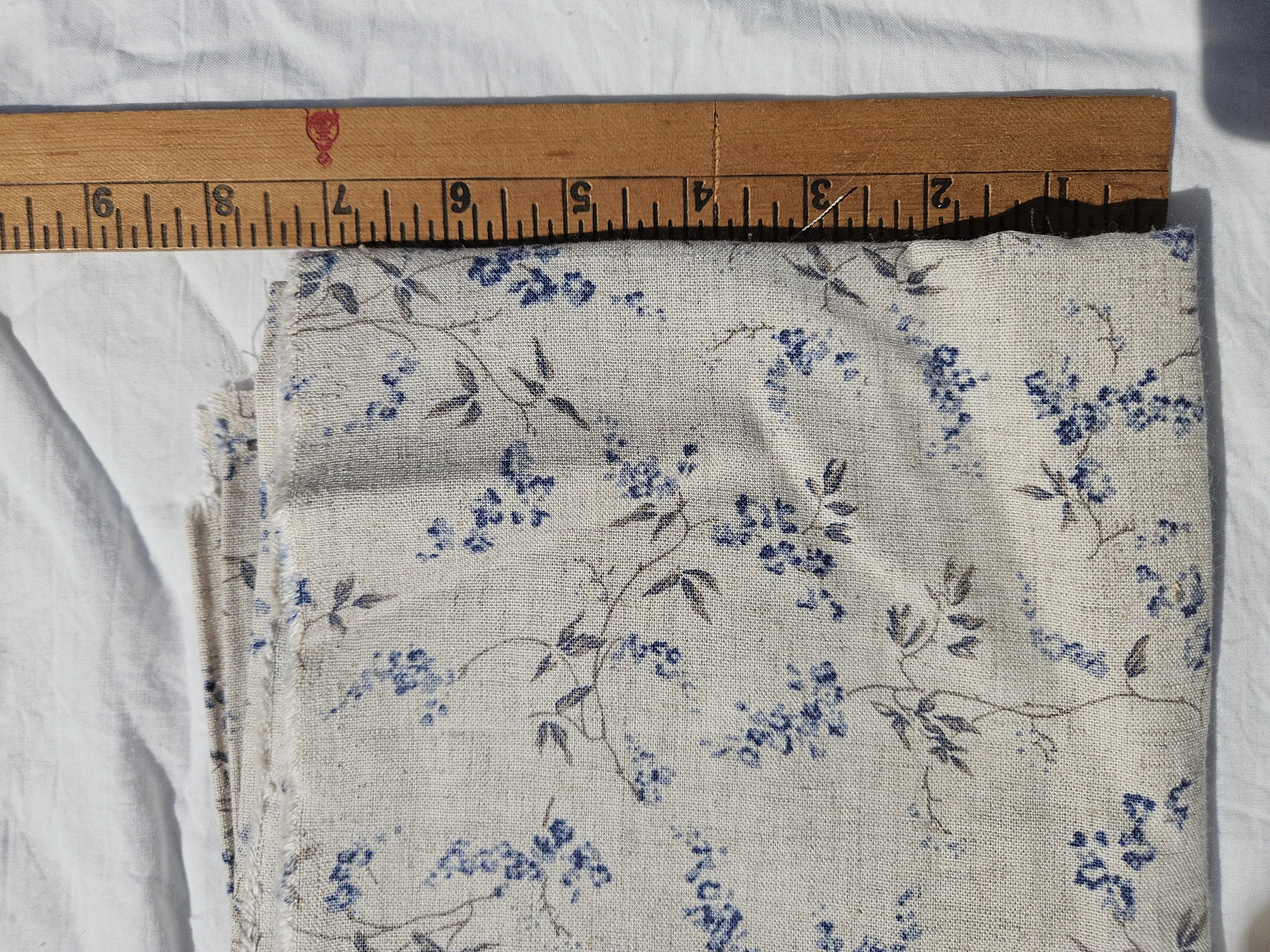 Blue Floral Cottagecore Fabric Whole Piece