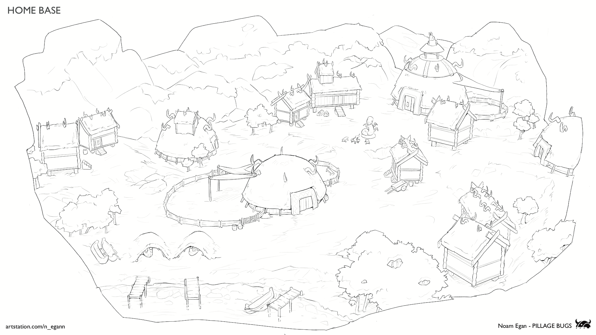 Skalbagge Village - First Draft Top View