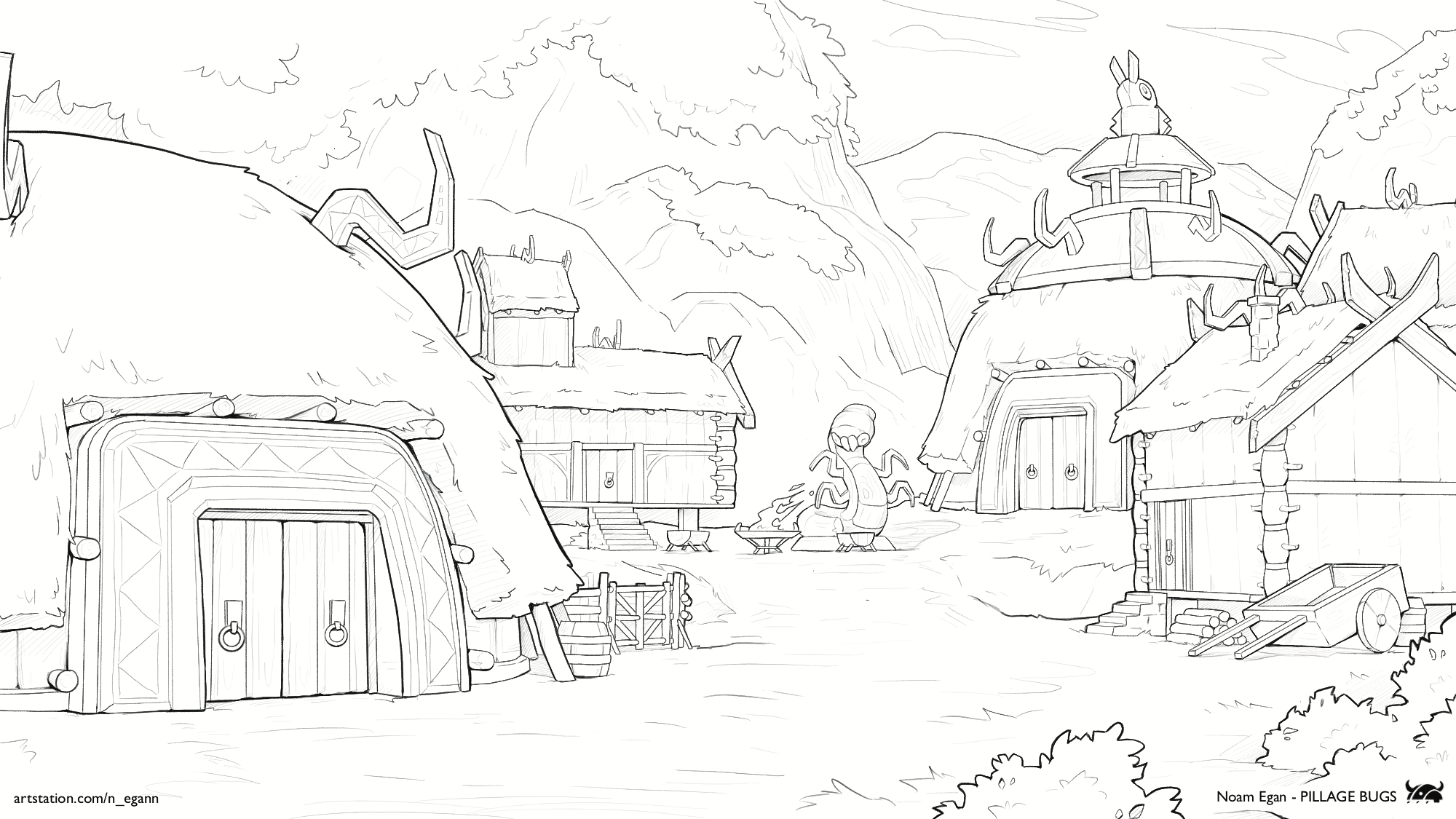 Skalbagge Village - First Draft Vista Shot