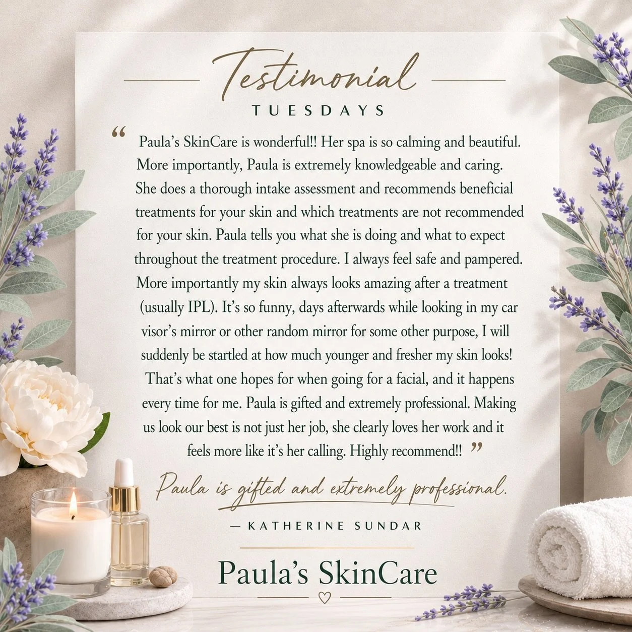 There&rsquo;s nothing better than hearing our clients feel more confident in their own skin 🤍

Katherine shared exactly what we strive for at Paula&rsquo;s SkinCare &mdash; results that make you look in the mirror days later and think, &ldquo;WOW.&r