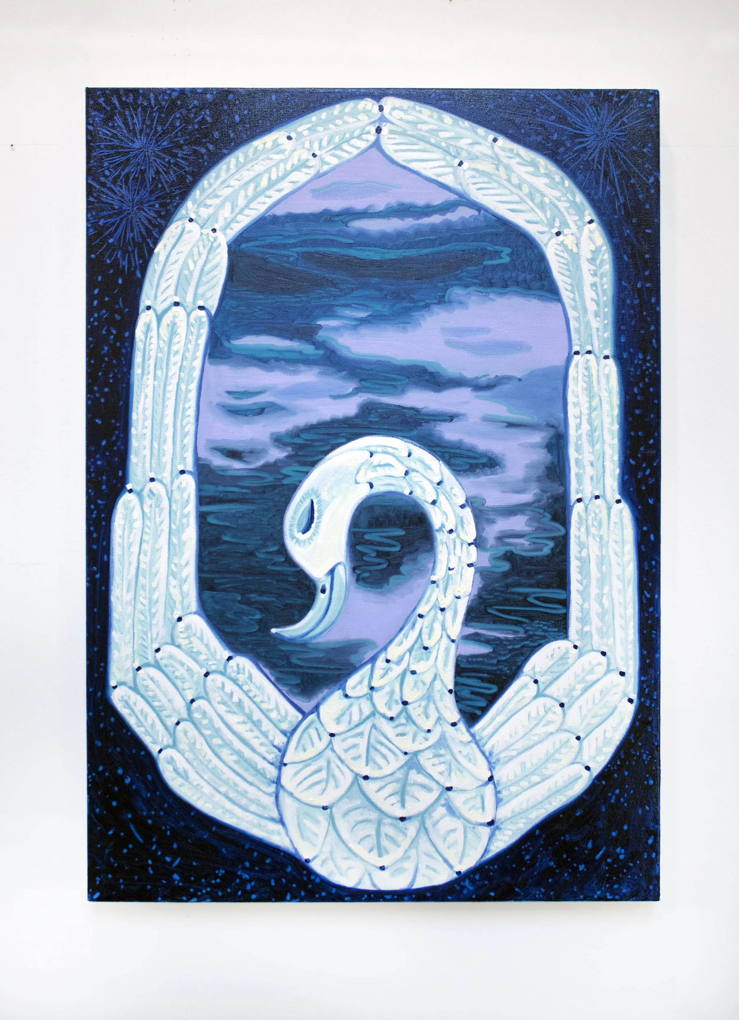 Mirror (Into the Blue Again), 2021
24” x 34” 
Oil on canvas
Photo courtesy the artist.