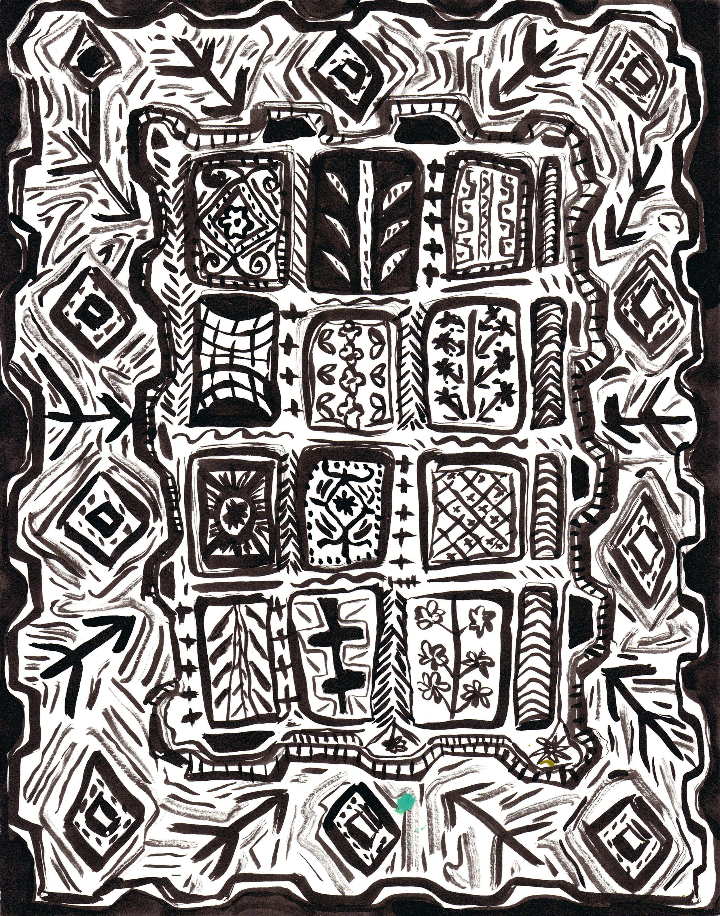 Alpine Rug, 2021 
Ink on paper 
11 x 14 inches
Photo courtesy North Orange
