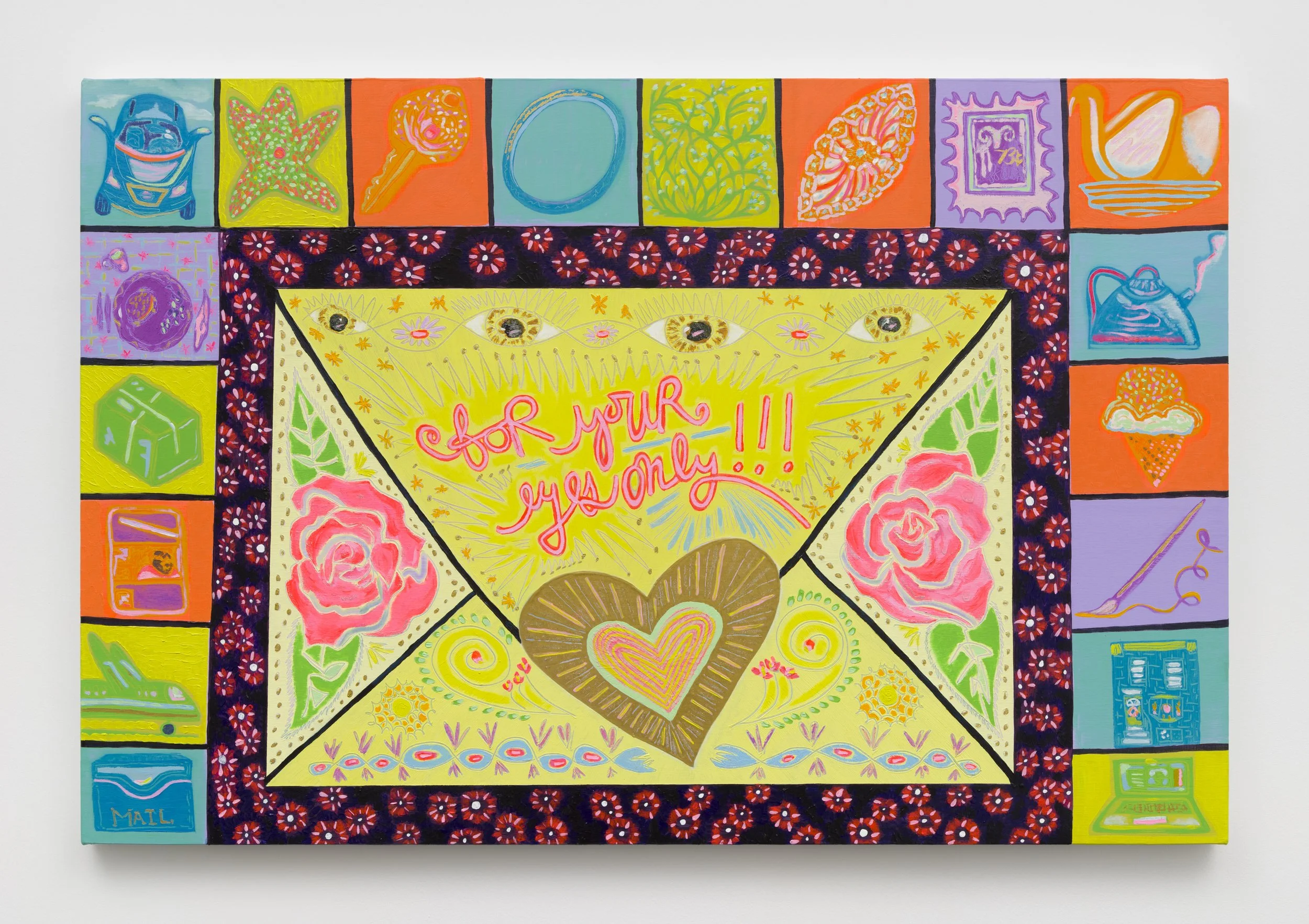 Correspondence, 2024 
Oil on linen 
24 x 36 inches 
Photo courtesy Charles Benton.