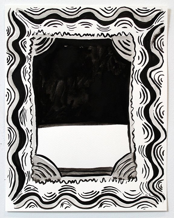 Framing Air, 2021 
Ink on paper 
11 x 14 inches
Photo courtesy the artist