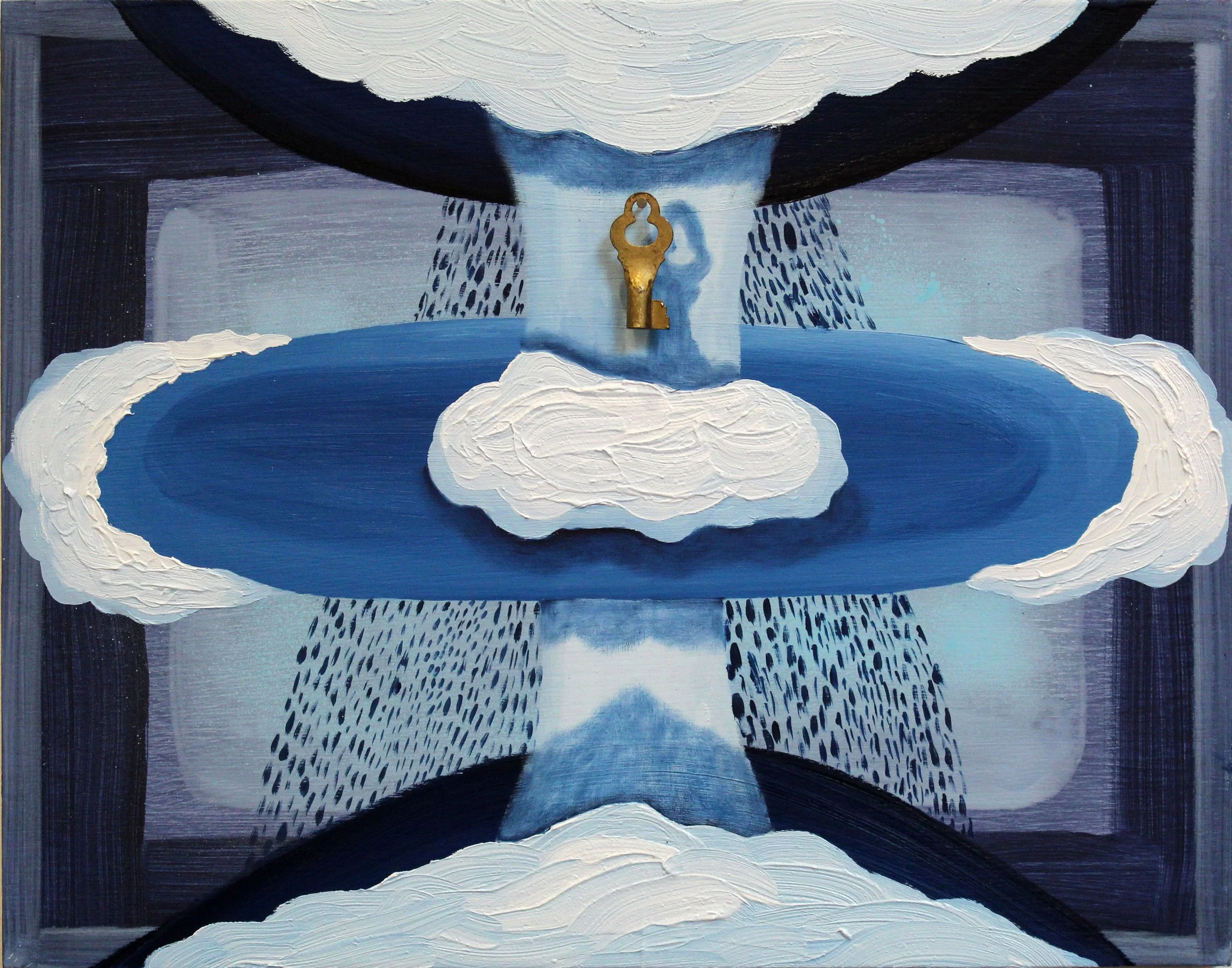 Everything All at Once, 2019
Oil on panel with key and nail
14 x 11 inches
Photo courtesy the artist.