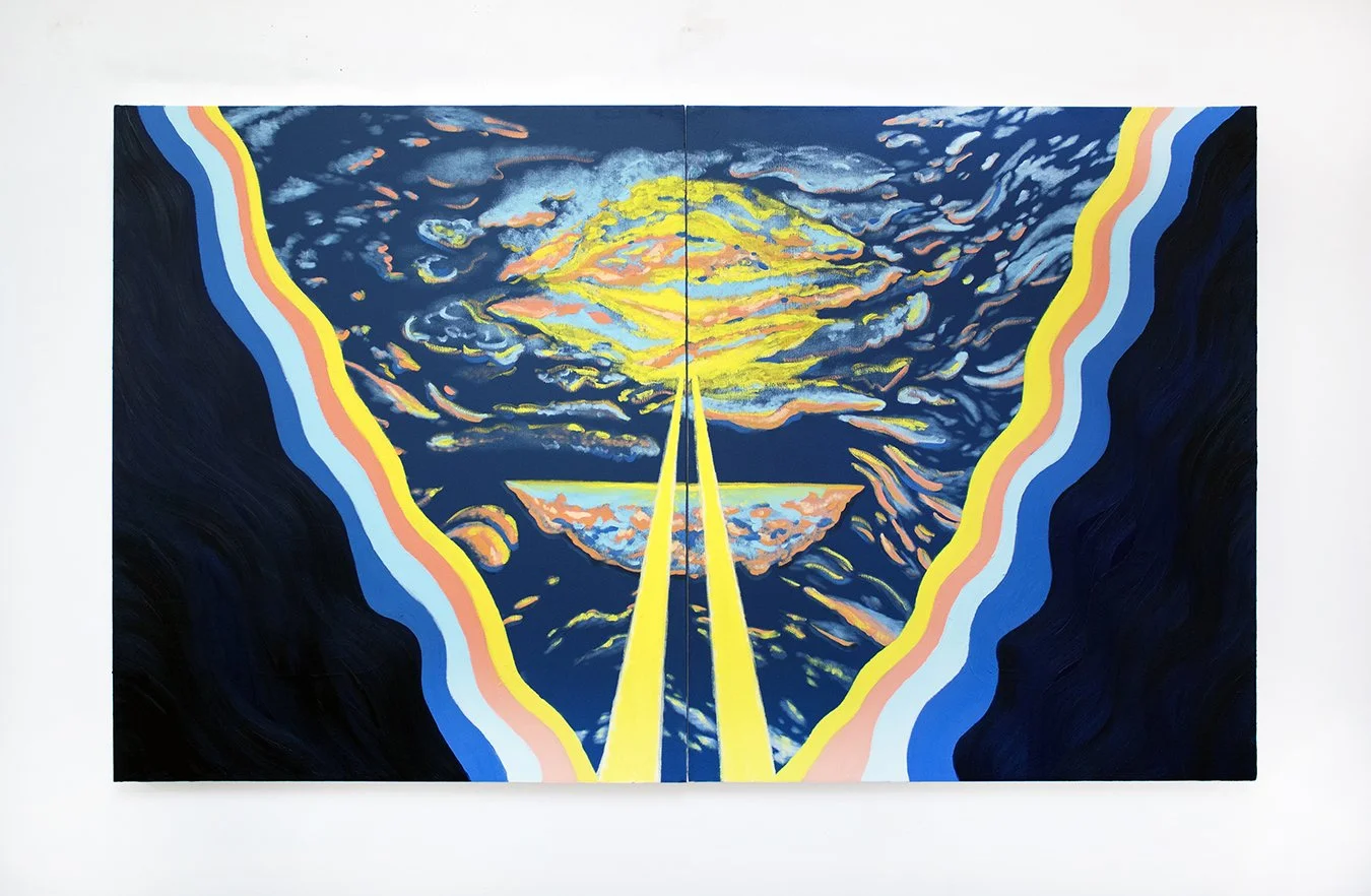 The Other Side, 2021
Oil and latex on canvas
Diptych, 32 x 38 inches each
Photo courtesy the artist.