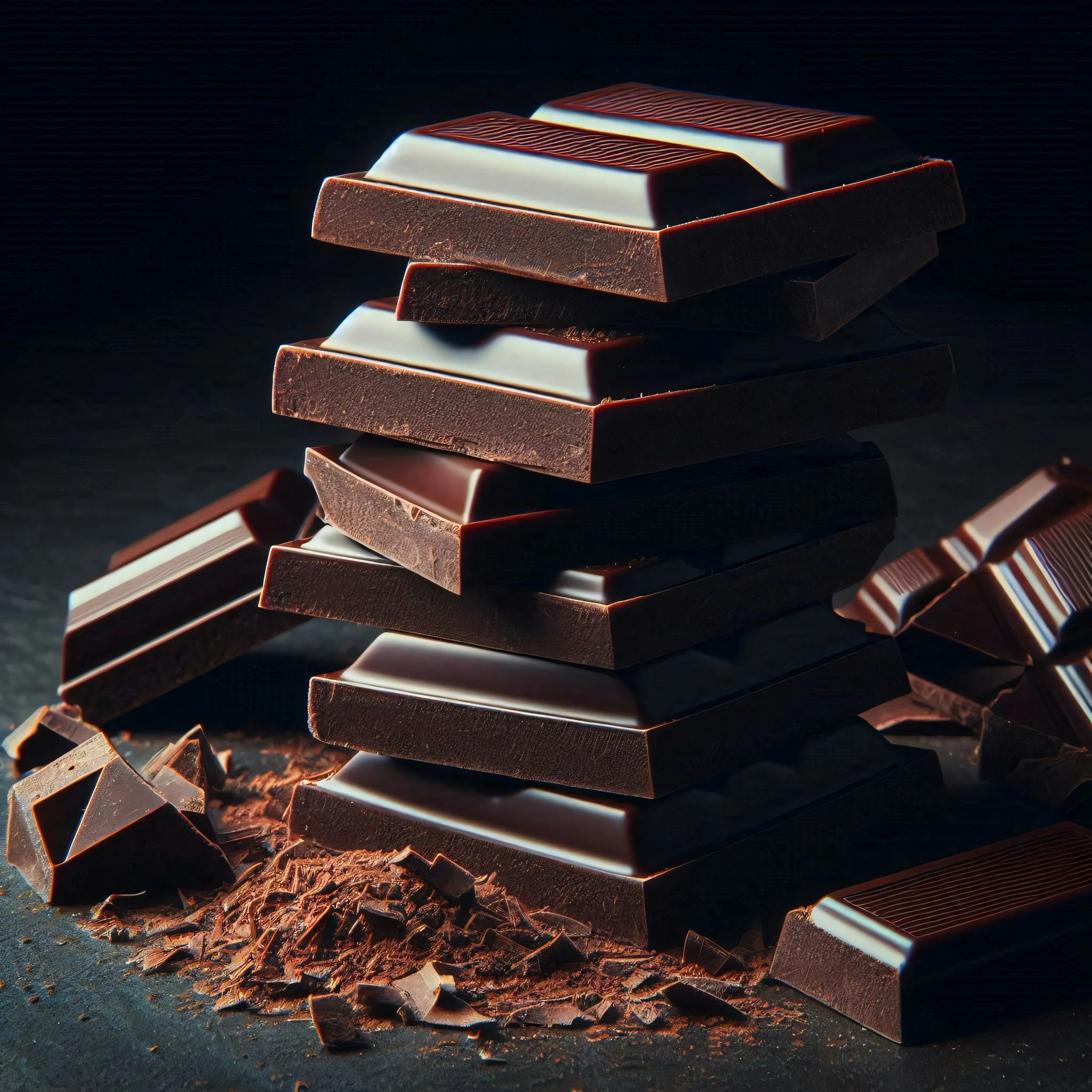 A pile of chocolate meant to highlight a potential miss understanding  between migraine triggers vs. migraine cravings