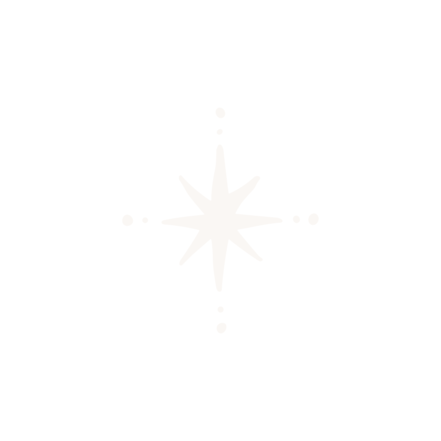 Hand-drawn cream eight-point star icon — a decorative element symbolising guidance on the spiritual path