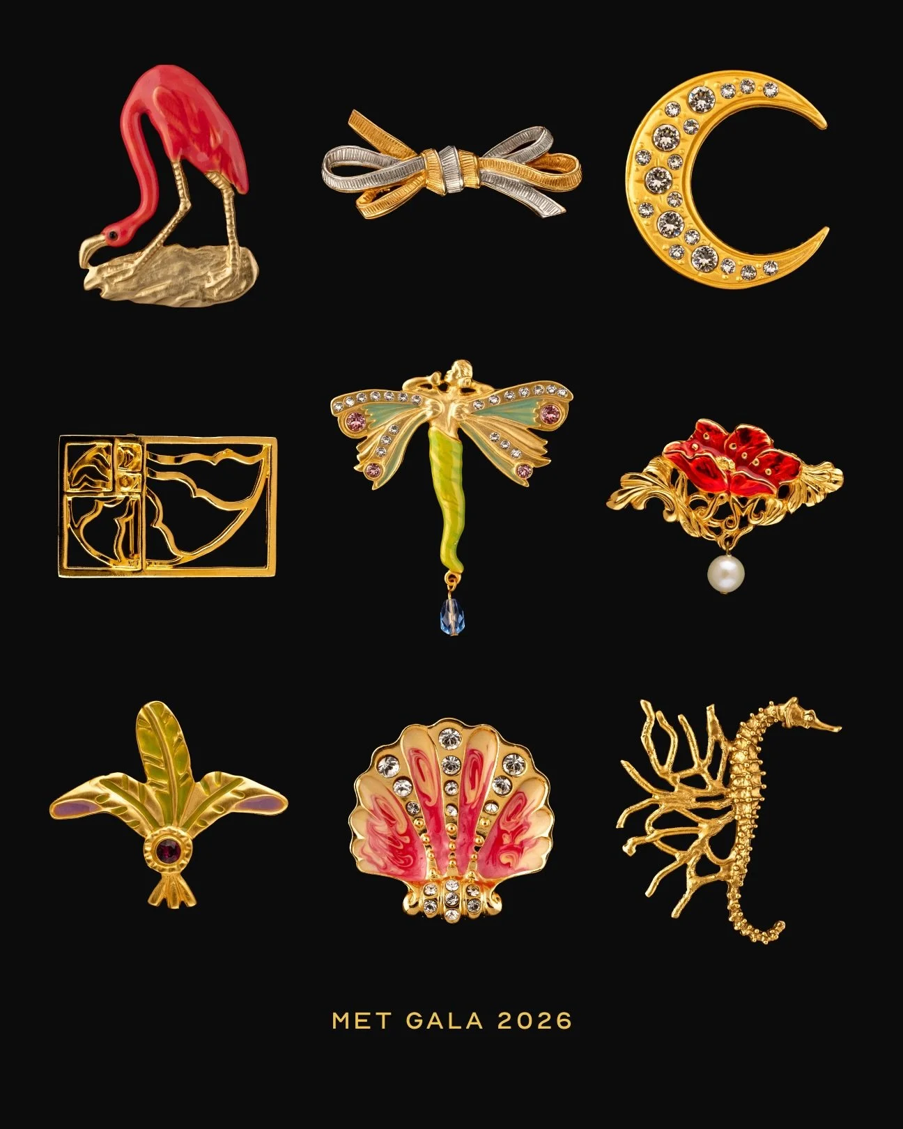 The Costume of Carnival. 
Presenting a selection of Adler archival Carnival pins for the 2026 Met Gala theme, &ldquo;Costume Art.&rdquo;