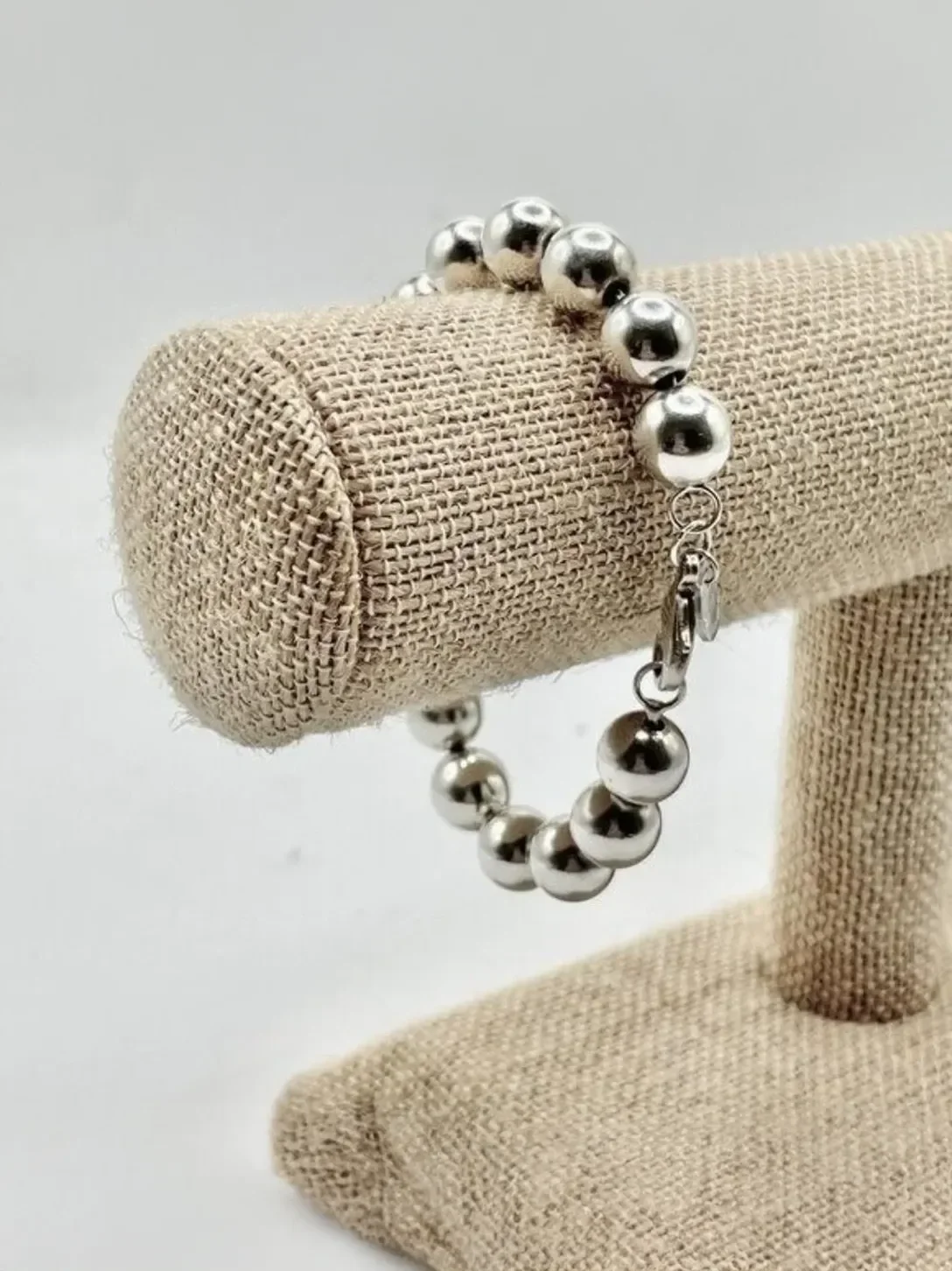 Vintage Tiffany & Co. HardWear RARE Bead Bracelet 10mm .925 Sterling Silver 7.5" $350