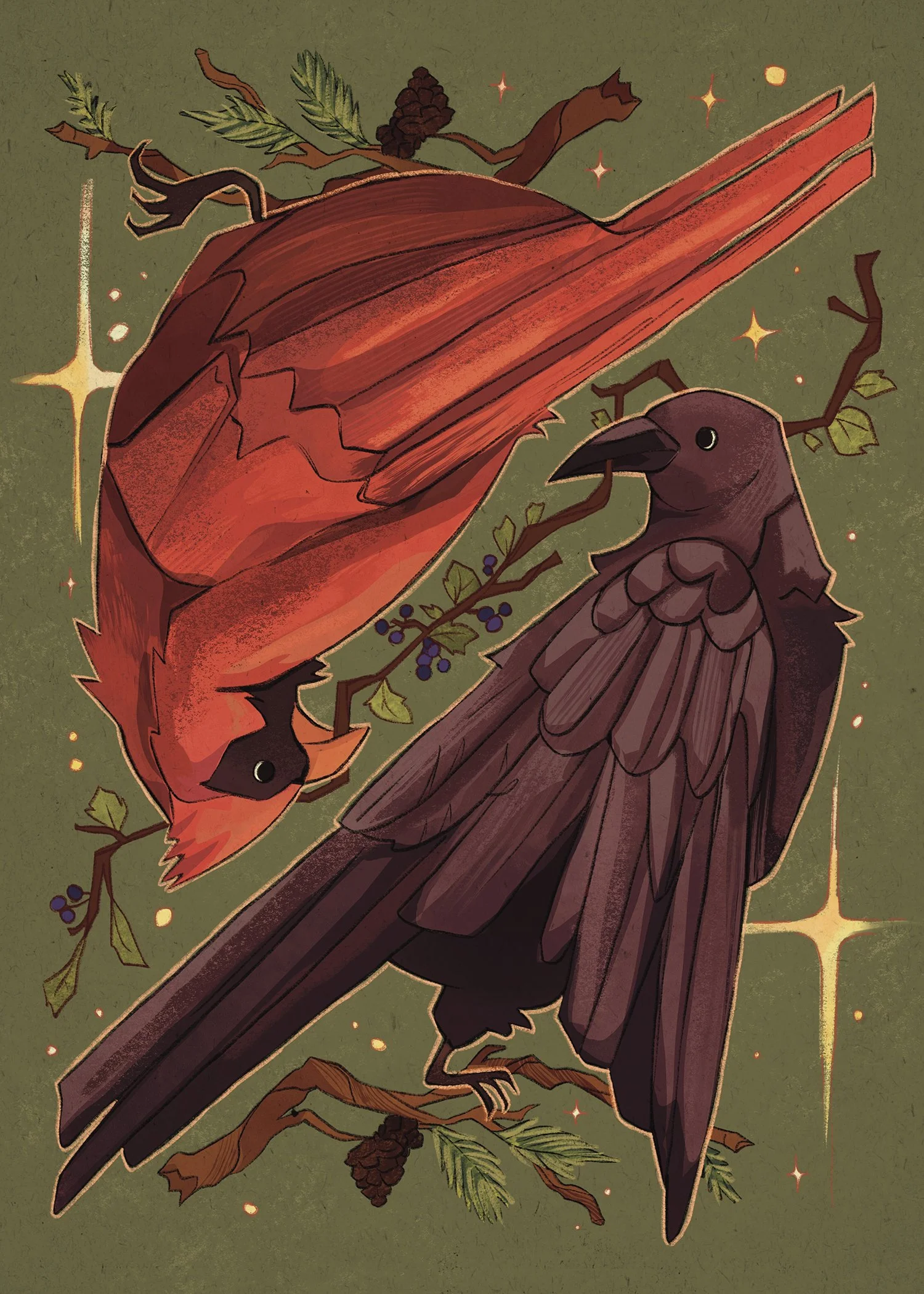Cardinal & Crow