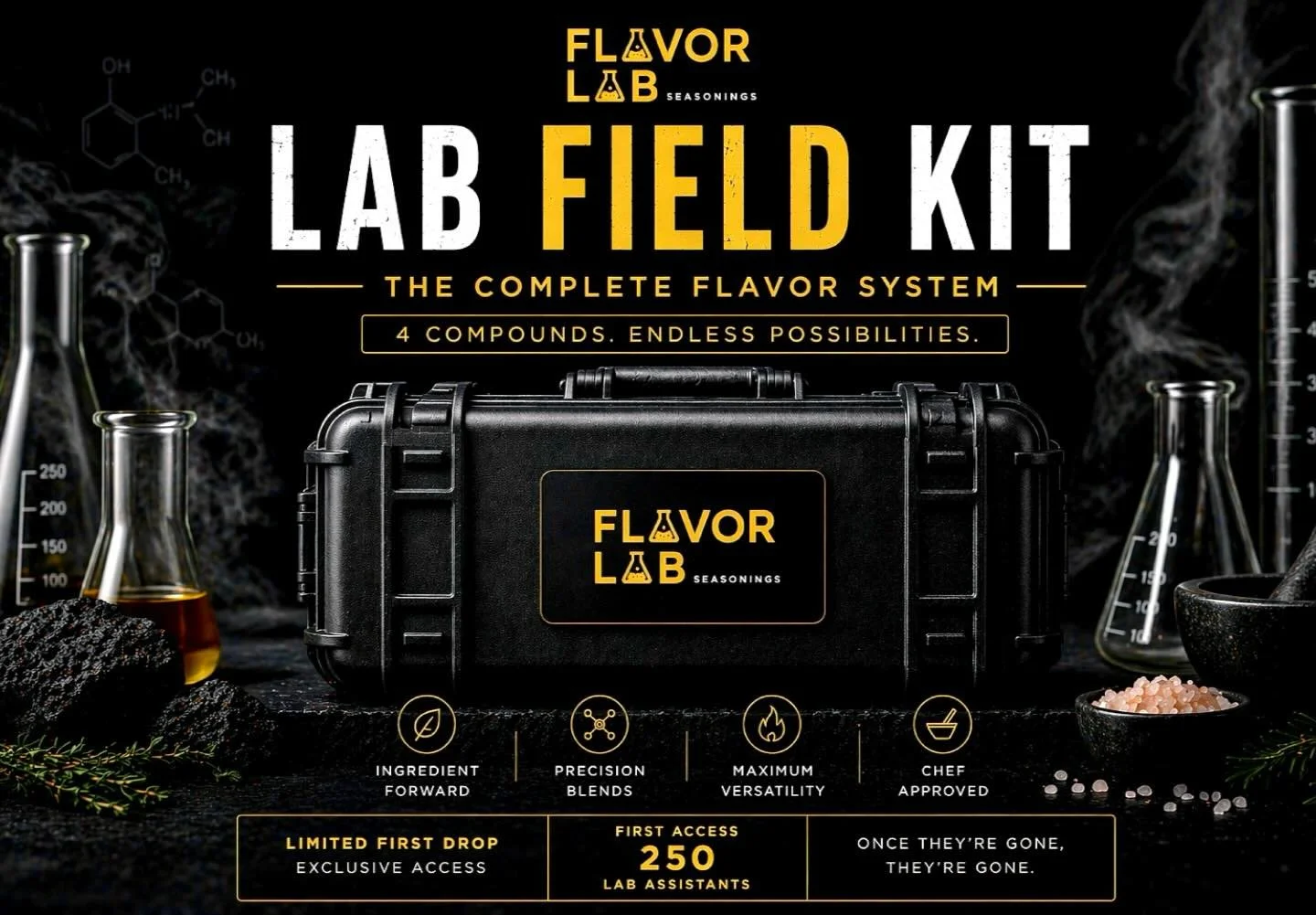 The Lab Field Kit is almost unlocked&mdash;and only the first 250 Lab Assistants will gain access to what&rsquo;s inside.

The Scientist @theflavors has been hard at  work&hellip;

Are you getting in&hellip; or watching from the outside?

#FlavorLabS
