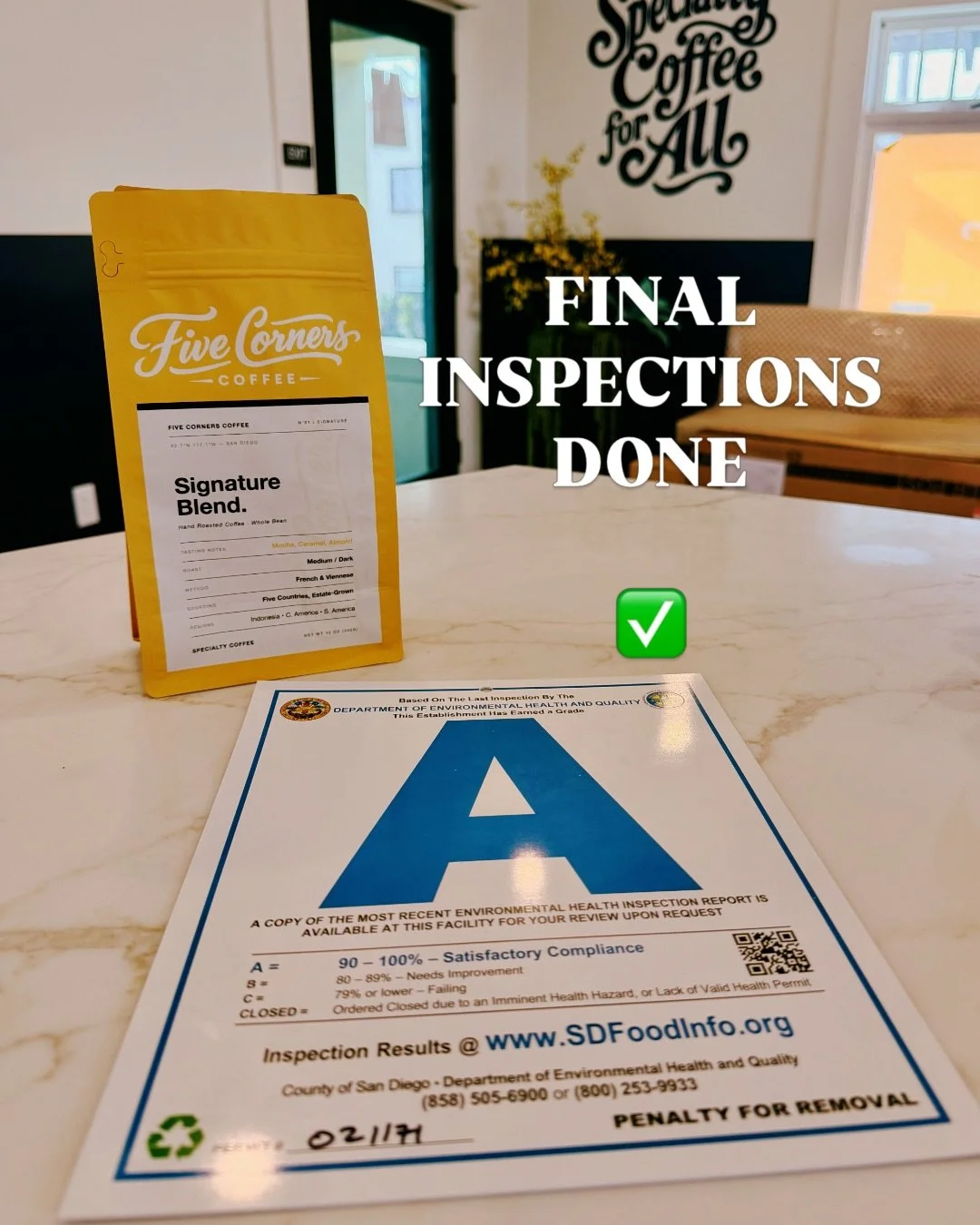 🎉 Final Inspections: Passed! ✅ A BIG thank you to the community for cheering us on and to everyone that made this effort possible. We&rsquo;re celebrating this milestone as we get ready to open our doors. Stay tuned. Grand Opening details are coming