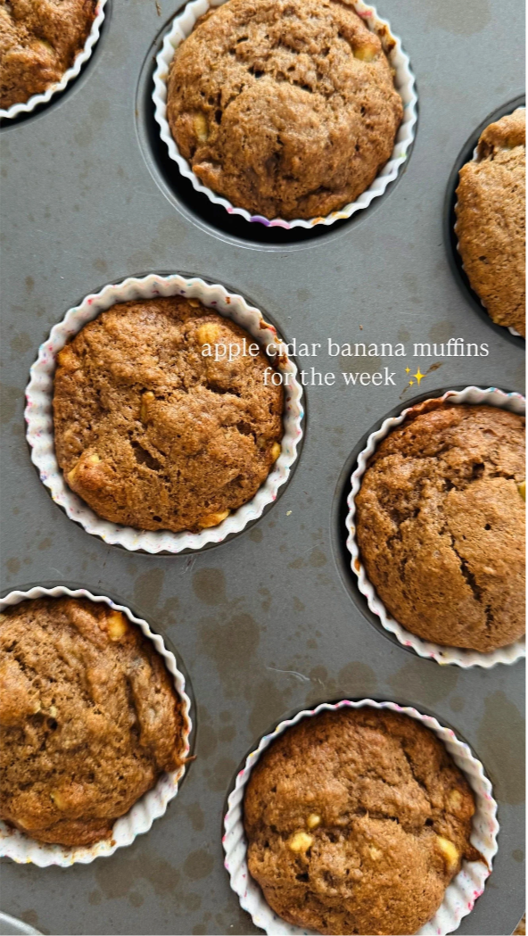 Banana Apple Cider Muffins