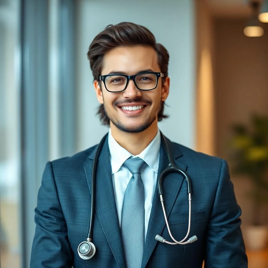 Health professional wearing a stethoscope