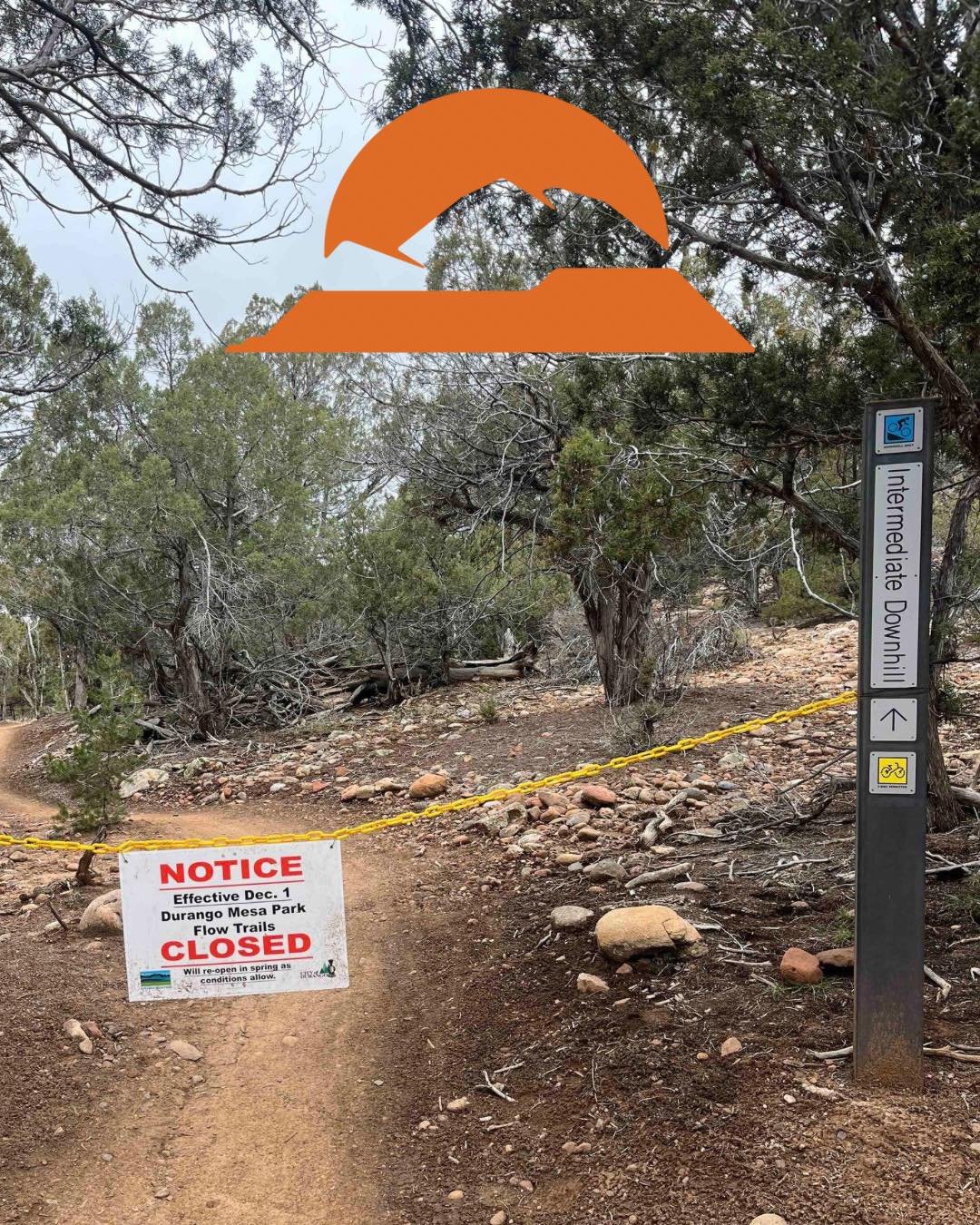 ❄️Seasonal Wildlife Closures at Durango Mesa Park ❄️

As of December 1, the following trails are closed for the winter season:
&bull; Meadow Beginner DH
&bull; Meadow Intermediate DH
&bull; Knob Intermediate DH

Bike Park Upper Zone
&bull; Hairball
&