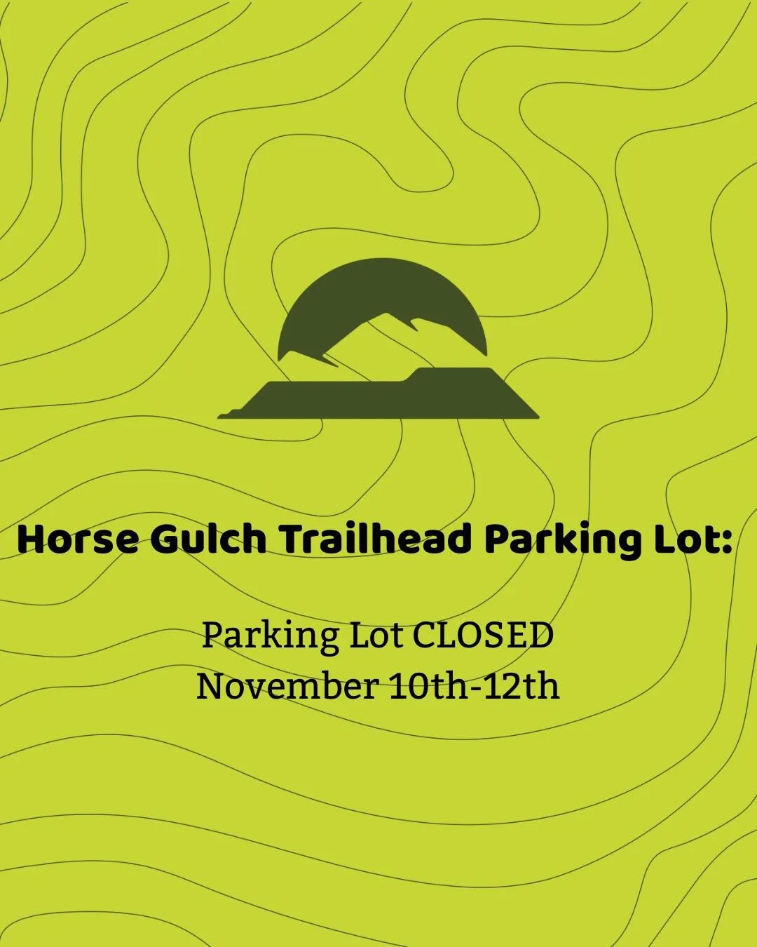 Mesa Monday ⚠️

Planning your Durango Mesa Park time this week? Here's what you need to know: the Horse Gulch Trailhead parking lot will be closed Monday through Wednesday (Nov 10-12) for concrete work. Looking ahead, the parking lot will also be clo