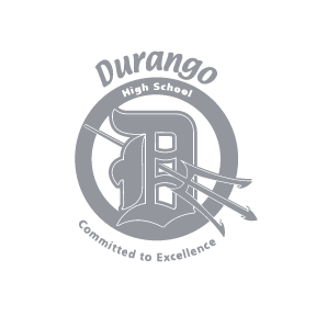 Durango High School logo with a stylized D and a dart, and the slogan 'Committed to Excellence!'