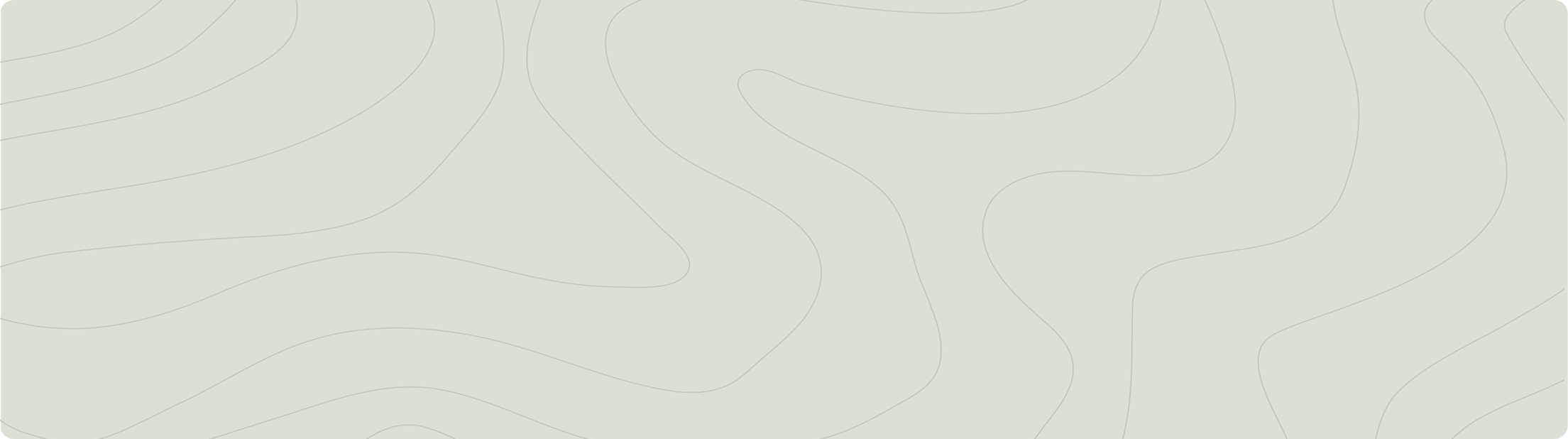 A topographic map with contour lines on a green background.