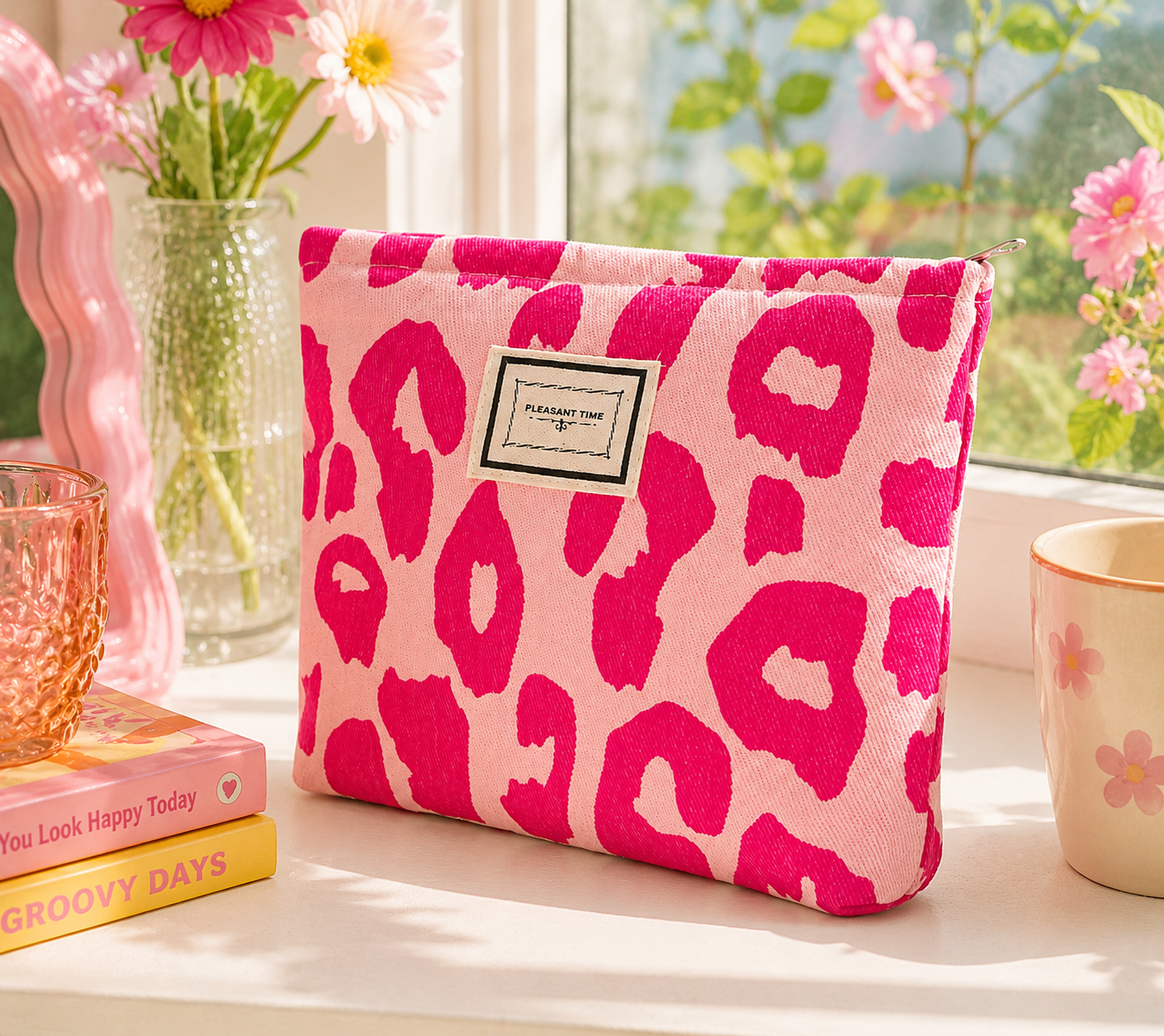 Pink Makeup Bag Travel Makeup Bag Toiletries Travel Bag Makeup Organizer Large Capacity Makeup Bag Makeup Organizer Wallet  For Girls and women