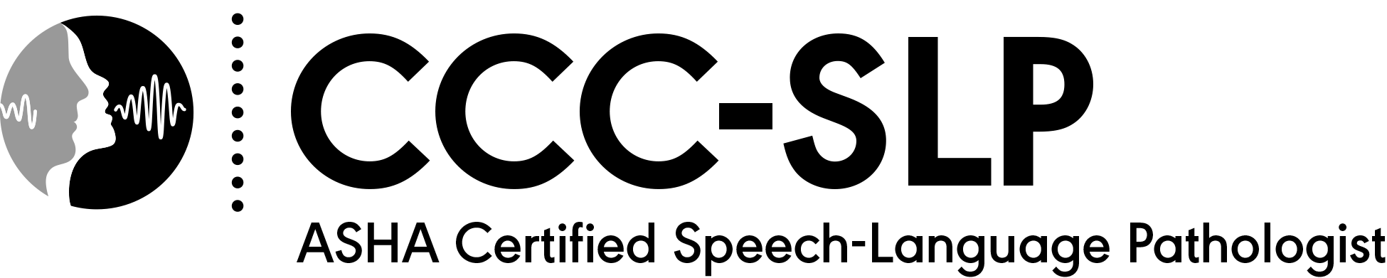 Logo for ASHA. ASHA certified speech therapist in Waterford, WI.