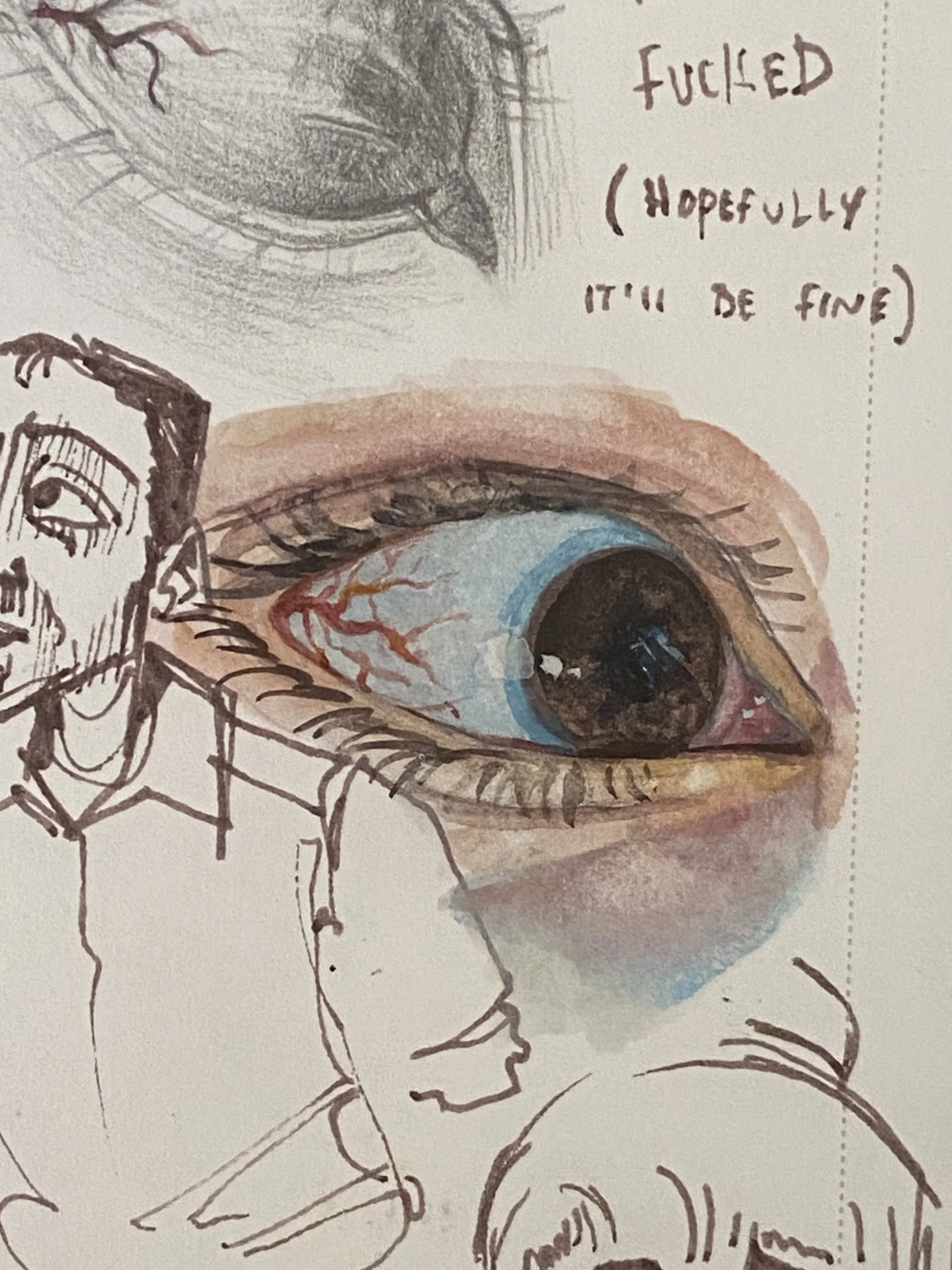 watercolor + colored pencil