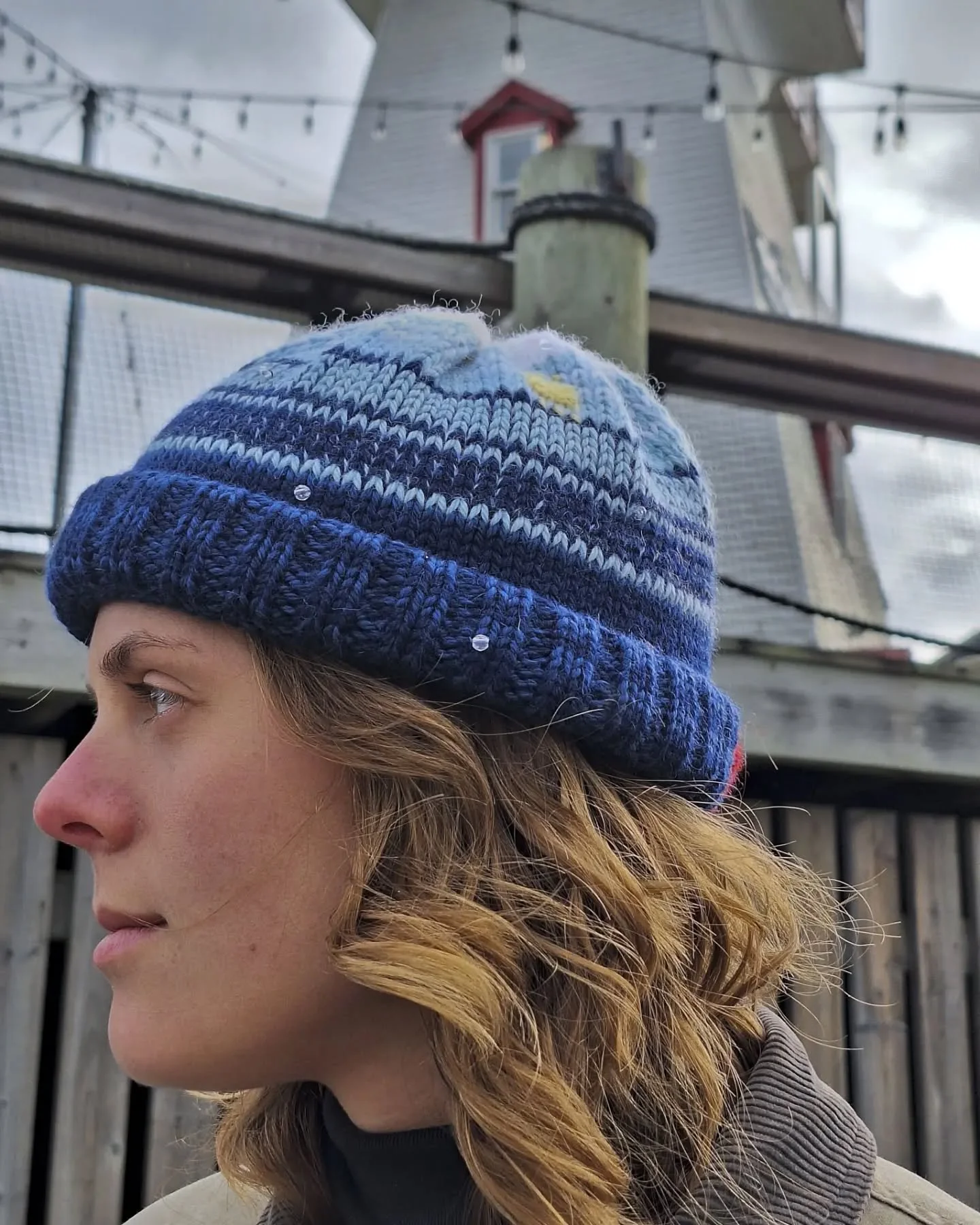 Fisherman's Hat designed for my machine knitting class 🎣 The hat of my dreams made at the school of my dreams!