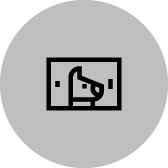 Icon of a horse's head inside a rectangle