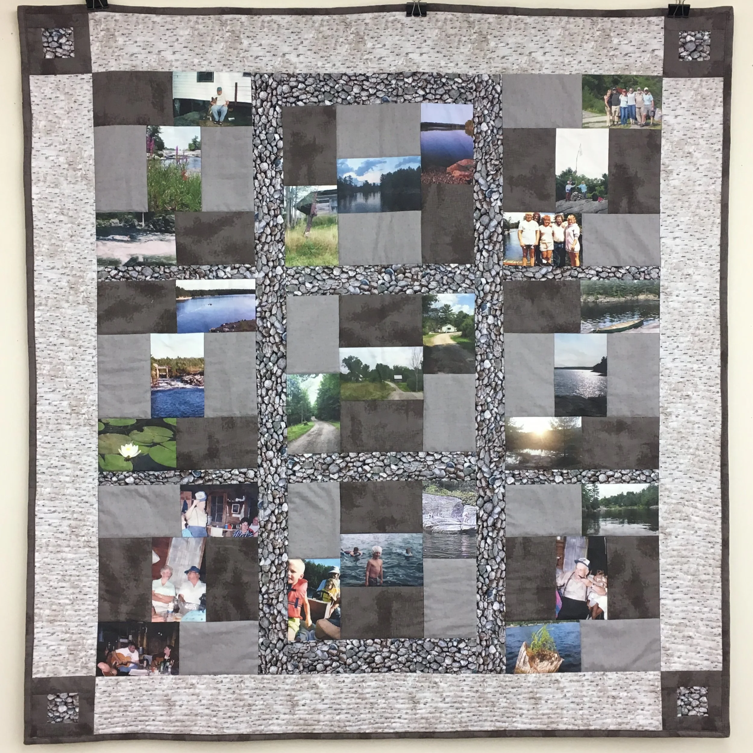 pieced  Keepsake quilt with photos