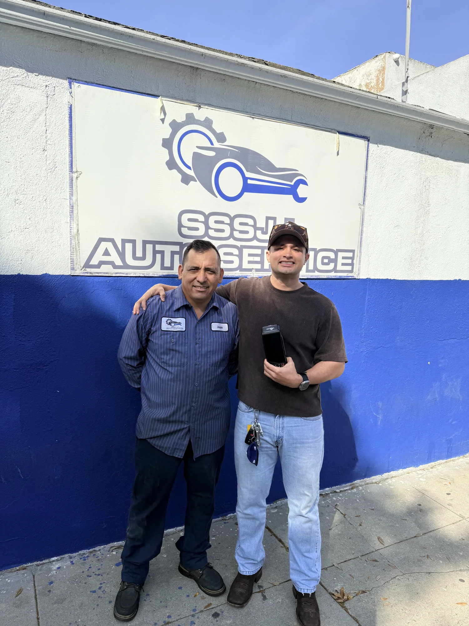 José with Juan Garcia of SSSJJ Auto Service