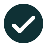 A dark circle with a checkmark in the center.