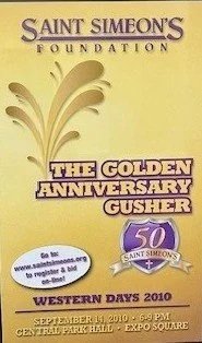 September 14, 2010 – The Golden Anniversary Gusher: Proceeds for Unrestricted use and a new endowed Employee Recognition Program. Additional funds were raised for specific activities and items for Residents and animals. Attendance exceeds 650. The 3r