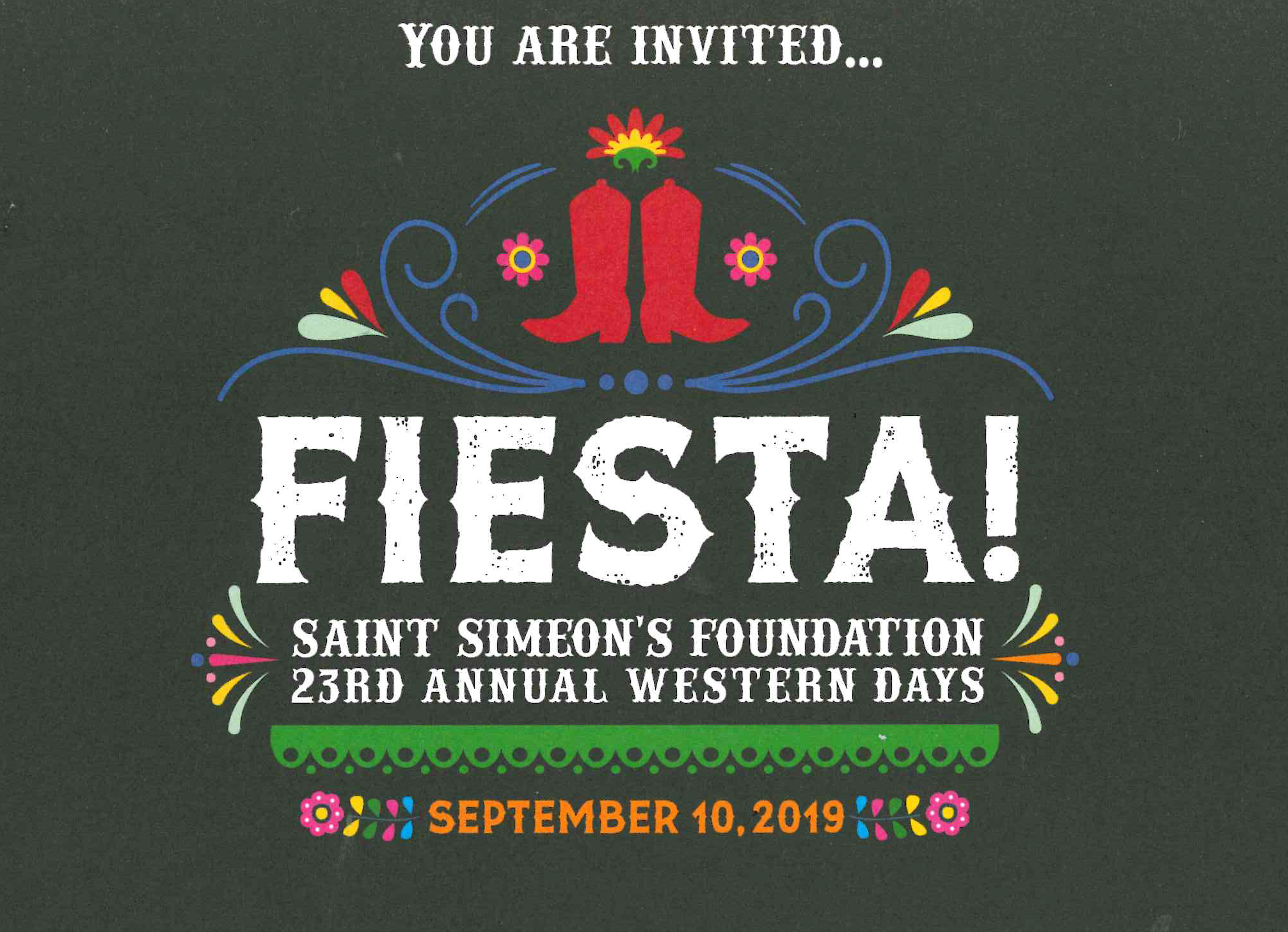 September 10, 2019 – Fiesta!
Honorary Chairs: Gayle and Frank Eby
Event Chairs: Melissa and Mac Stallcup
Patron Chairs: Barbara and John Turner and Hilary Clark
Live Auction Chairs: Beth and Scott Brown
Silent Auction Chairs: Phyllis and George Dotso