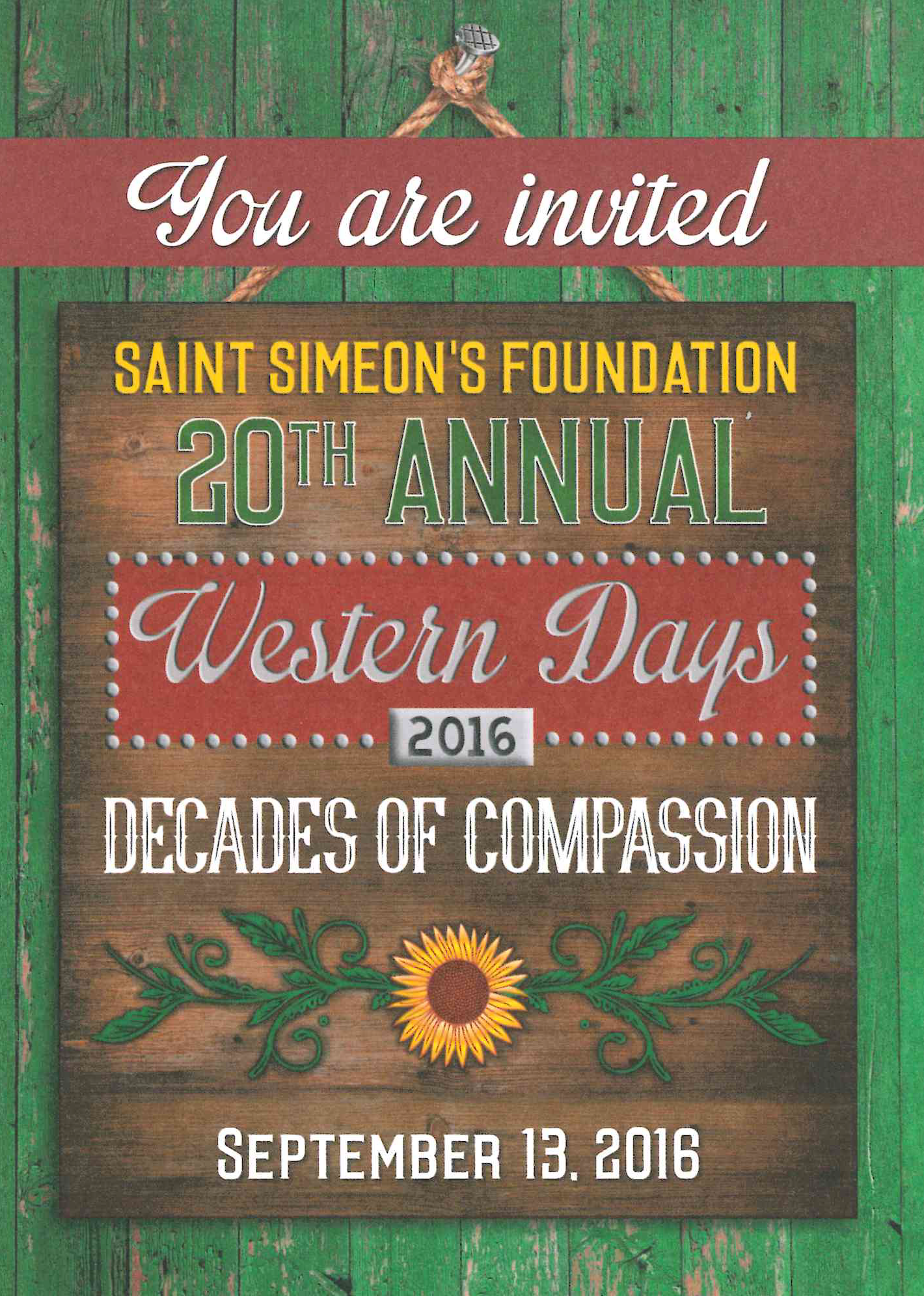 September 13, 2016 - 20th Annual, Decades of Compassion
Event Chairs: Phyllis and George Dotson
Honorary Chairs: The Rt. Rev. Dr. Edward J. Konieczny, Lindsay Hurley Fick
Patron Chairs: Mandy and Blake Atkins
Auction Chair: Lisa and Tom Schooley
