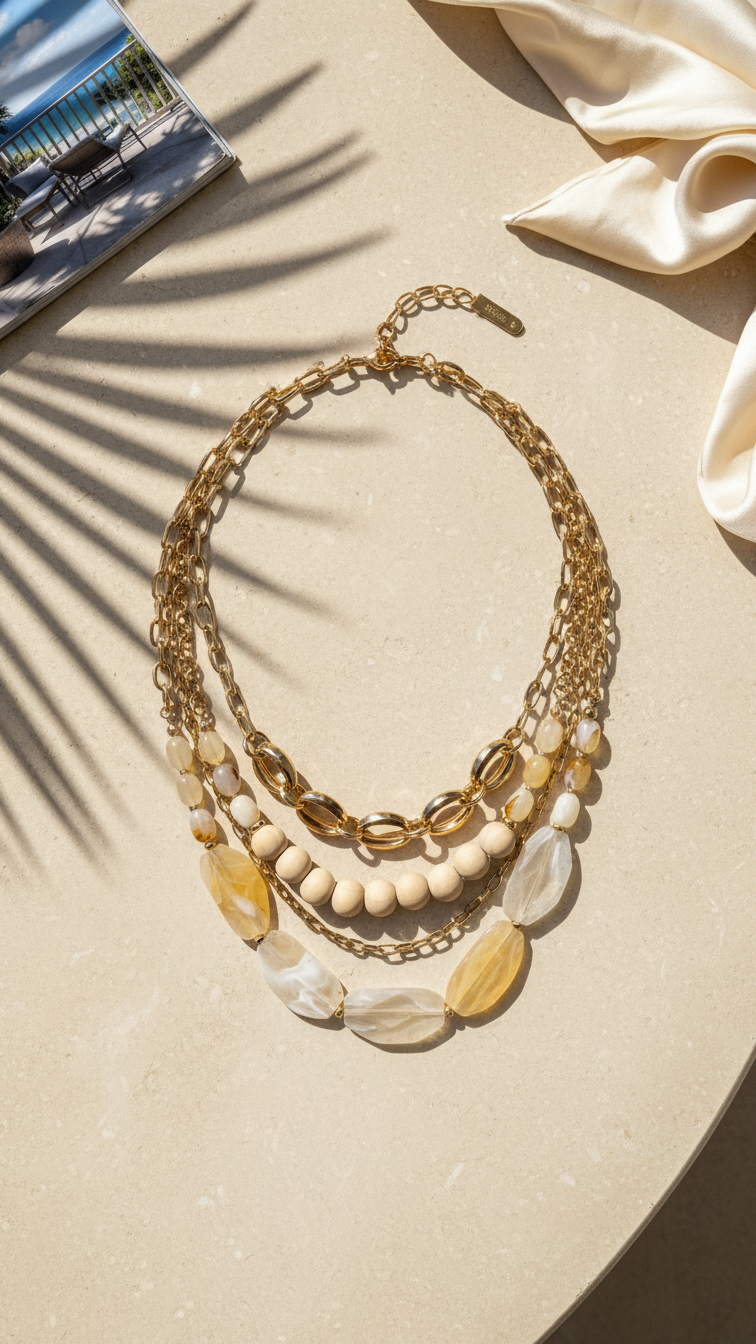 LuxLayer Faux Semi-Precious Necklace