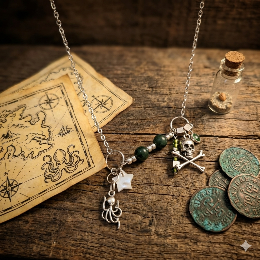 Pirate Queen Collection - skull & crossbones necklace