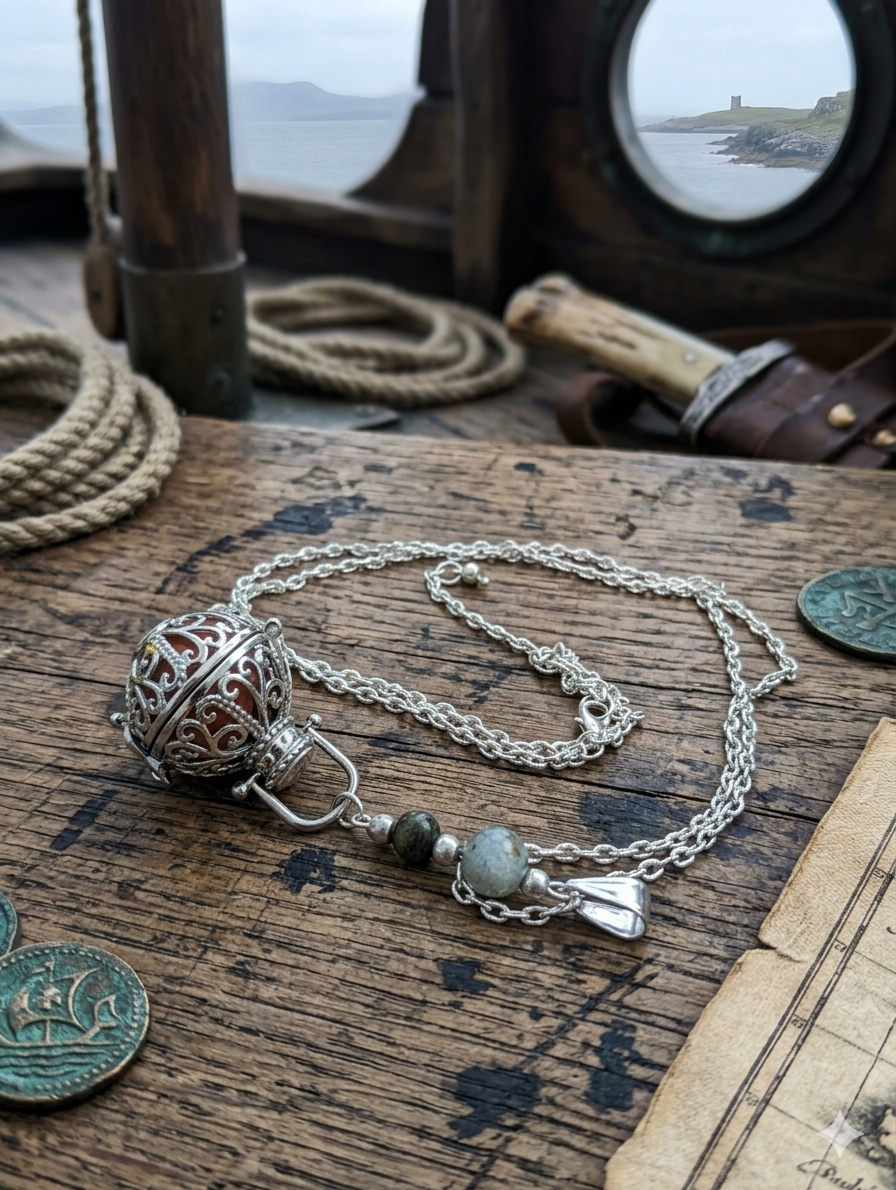 Secret Solace Collection - silver diffusing pomander necklace