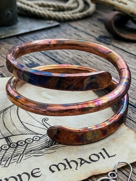 Copper & Salt Collection - flame painted, hammered copper ring