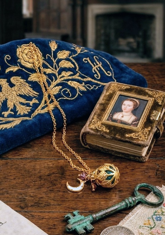 Secret Solace Collection - golden diffusing pomander necklace