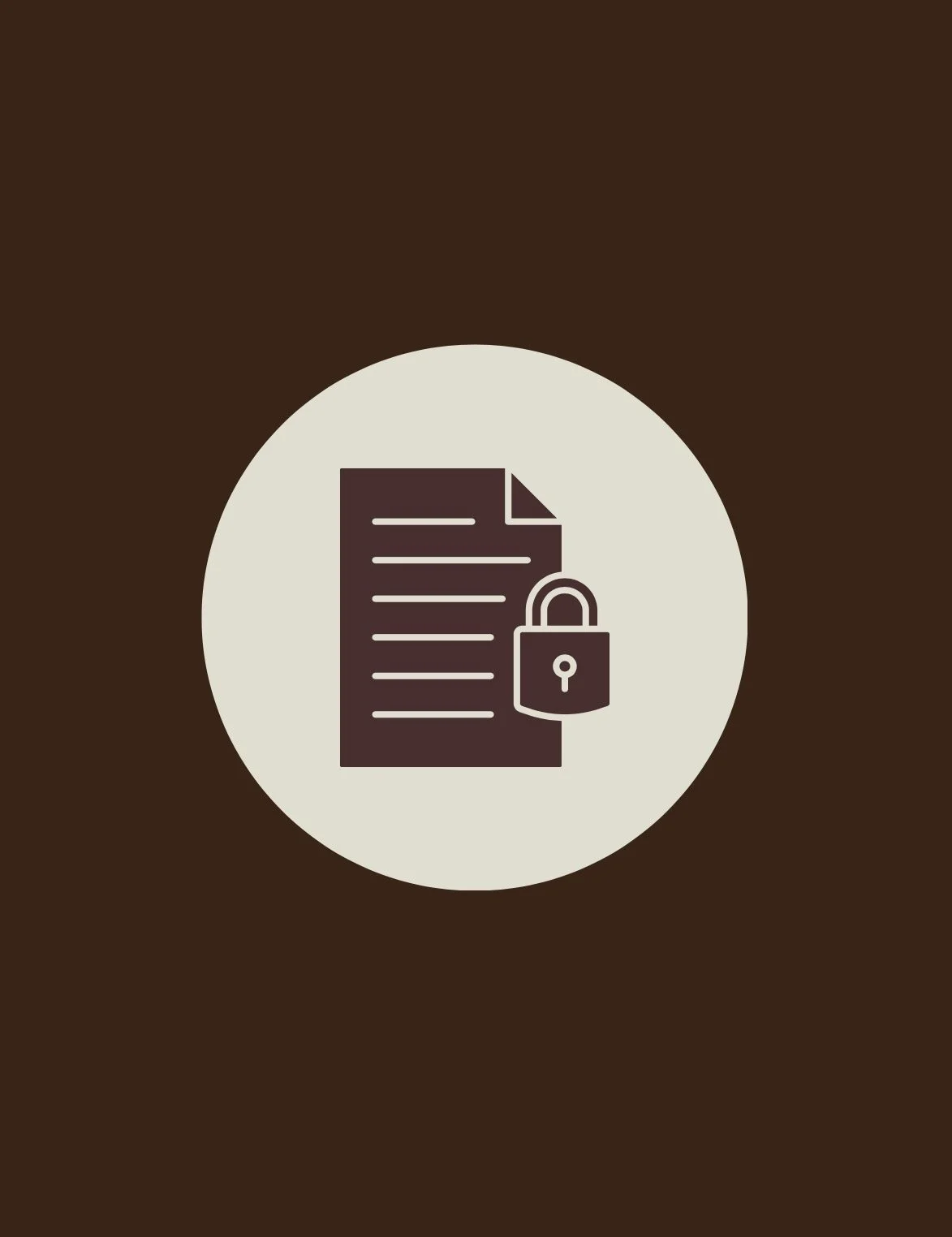Icon of a document with a lock symbol, indicating secured or protected information