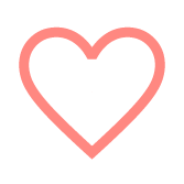 Pink outline of a heart